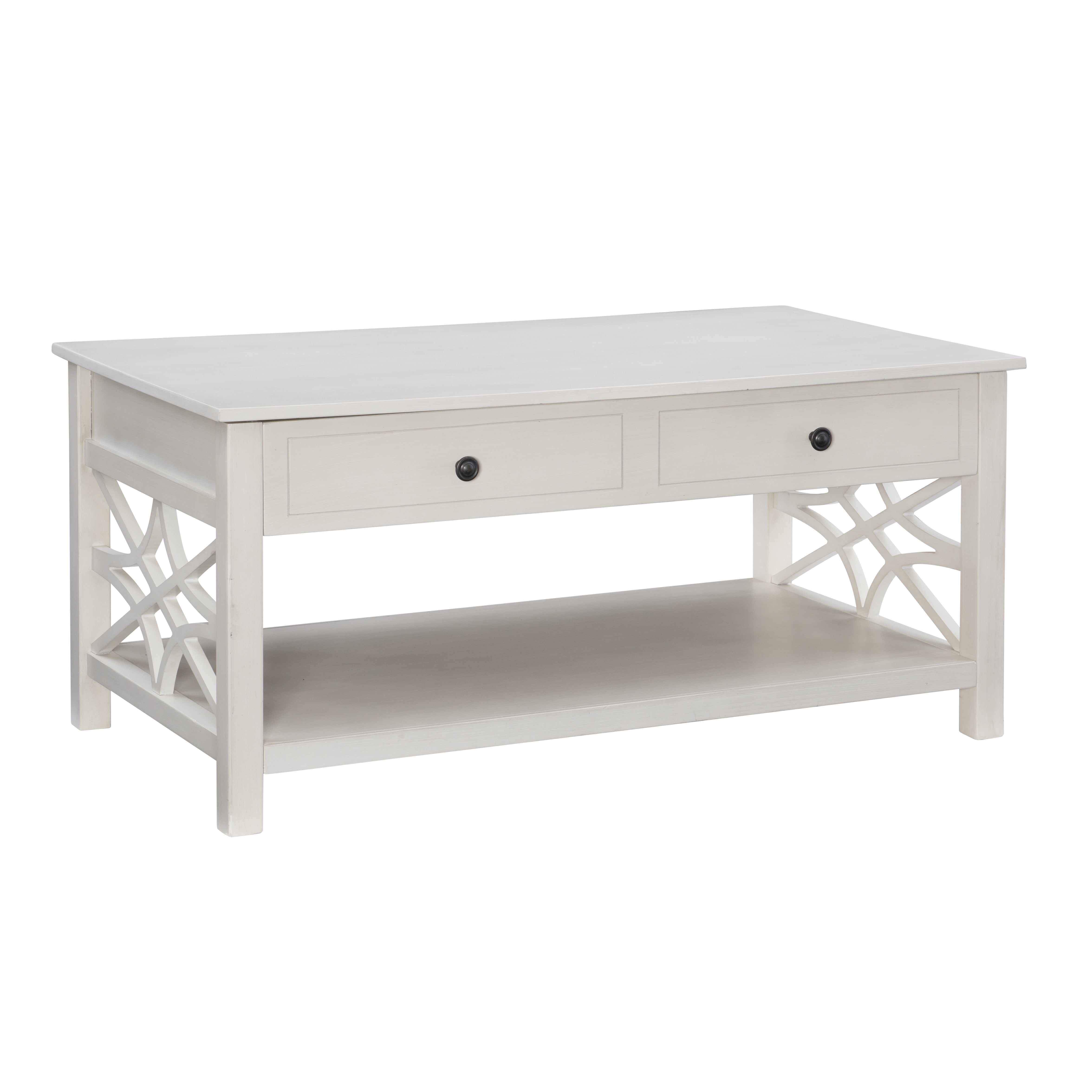 Linon Lift Top Storage Pine Wood Coffee Table, White - Image 8
