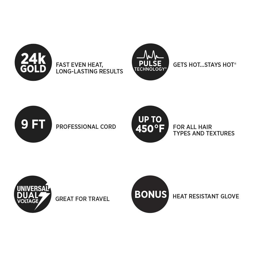 Professional Curl Bar Ergonomic Curling Wand 1.25 Inch HTCURL1110 - Image 2