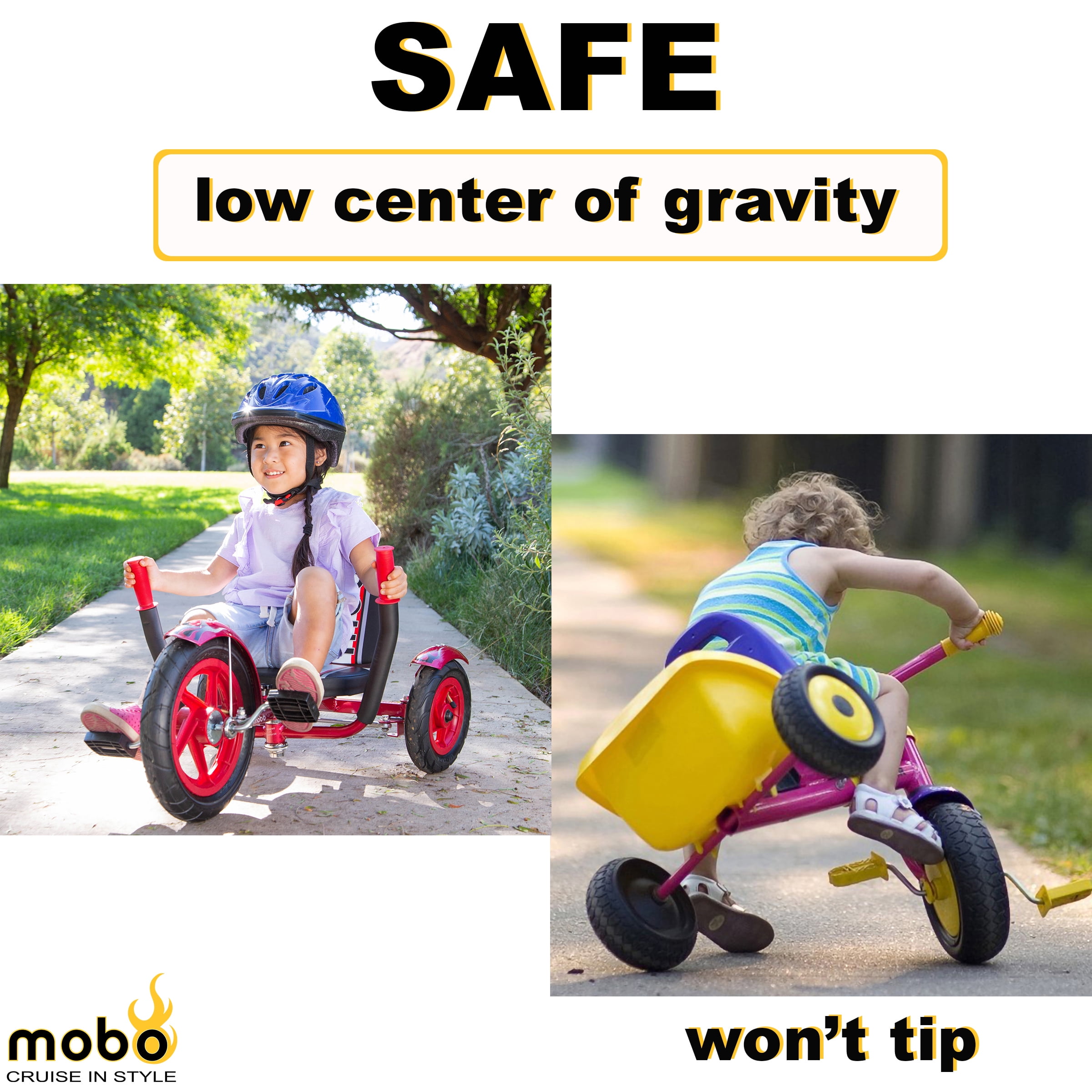 Mobo Mity Sport Tricycle, Toddler Big Wheel Ride On Trike, 3-5 Years Old, Red - Image 8