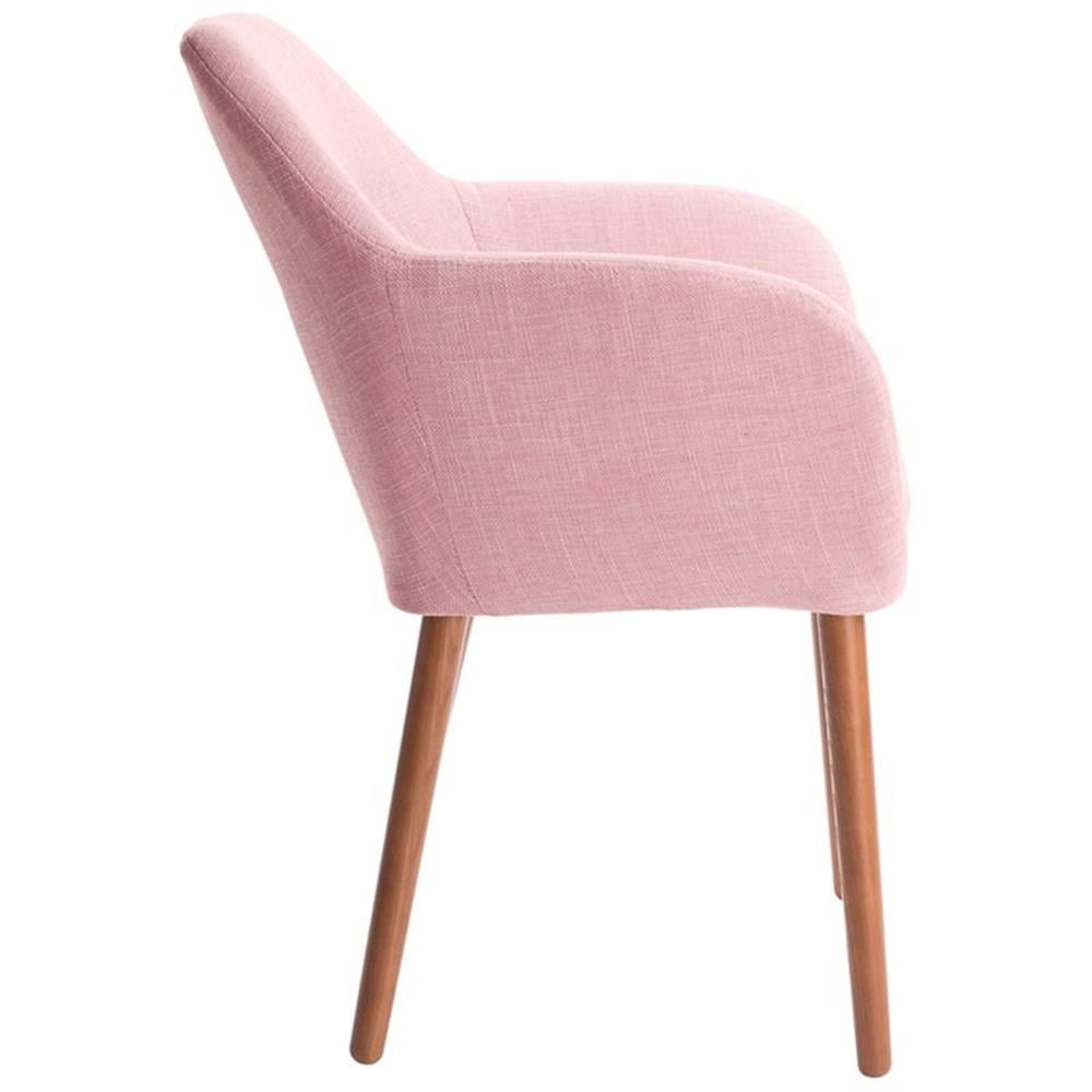 Adore Decor Roux Mid-Century Modern Fabric Accent Chair with Arms Blush Pink - Image 9