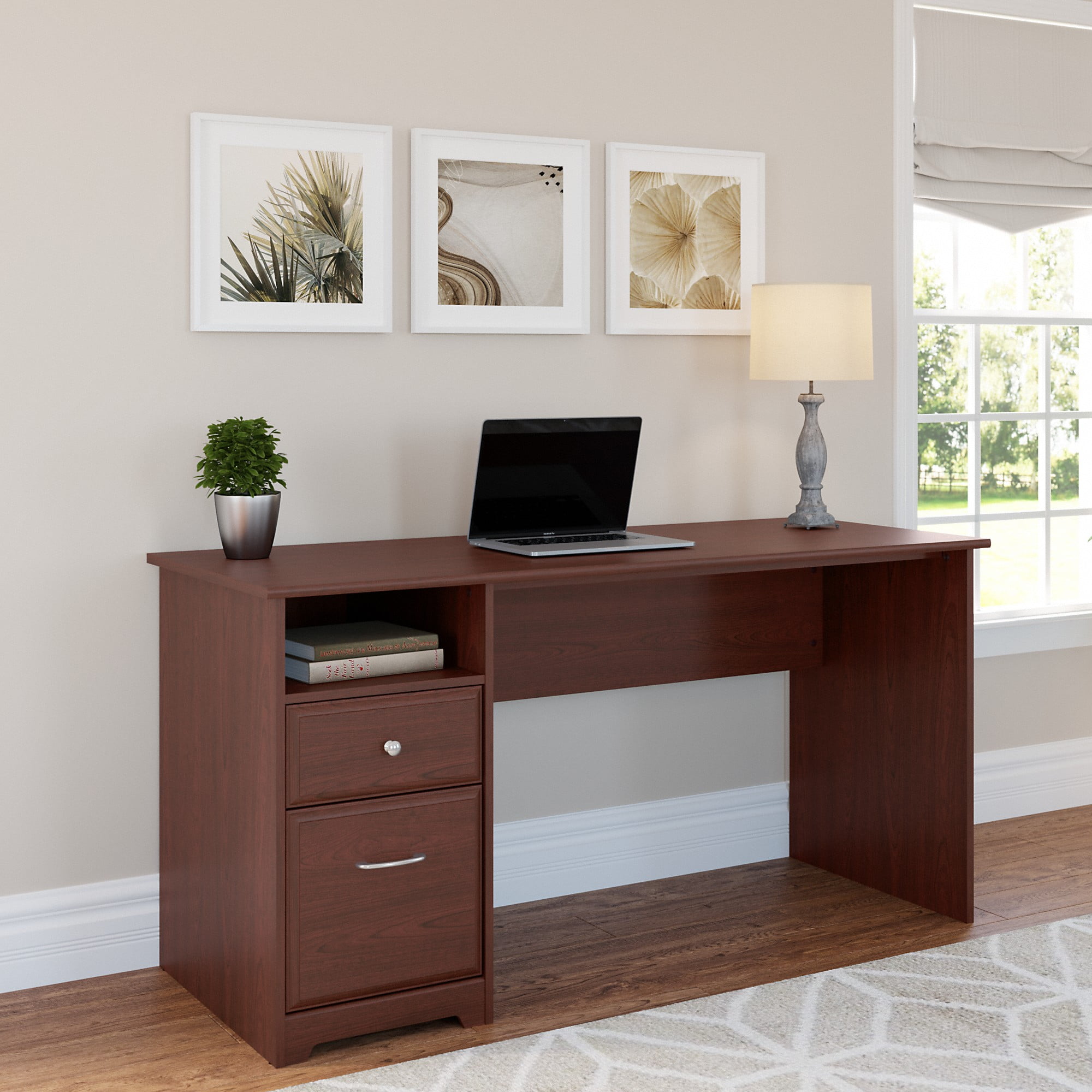 Bush Furniture Cabot 60" Computer Desk with Storage, Harvest Cherry - Image 11
