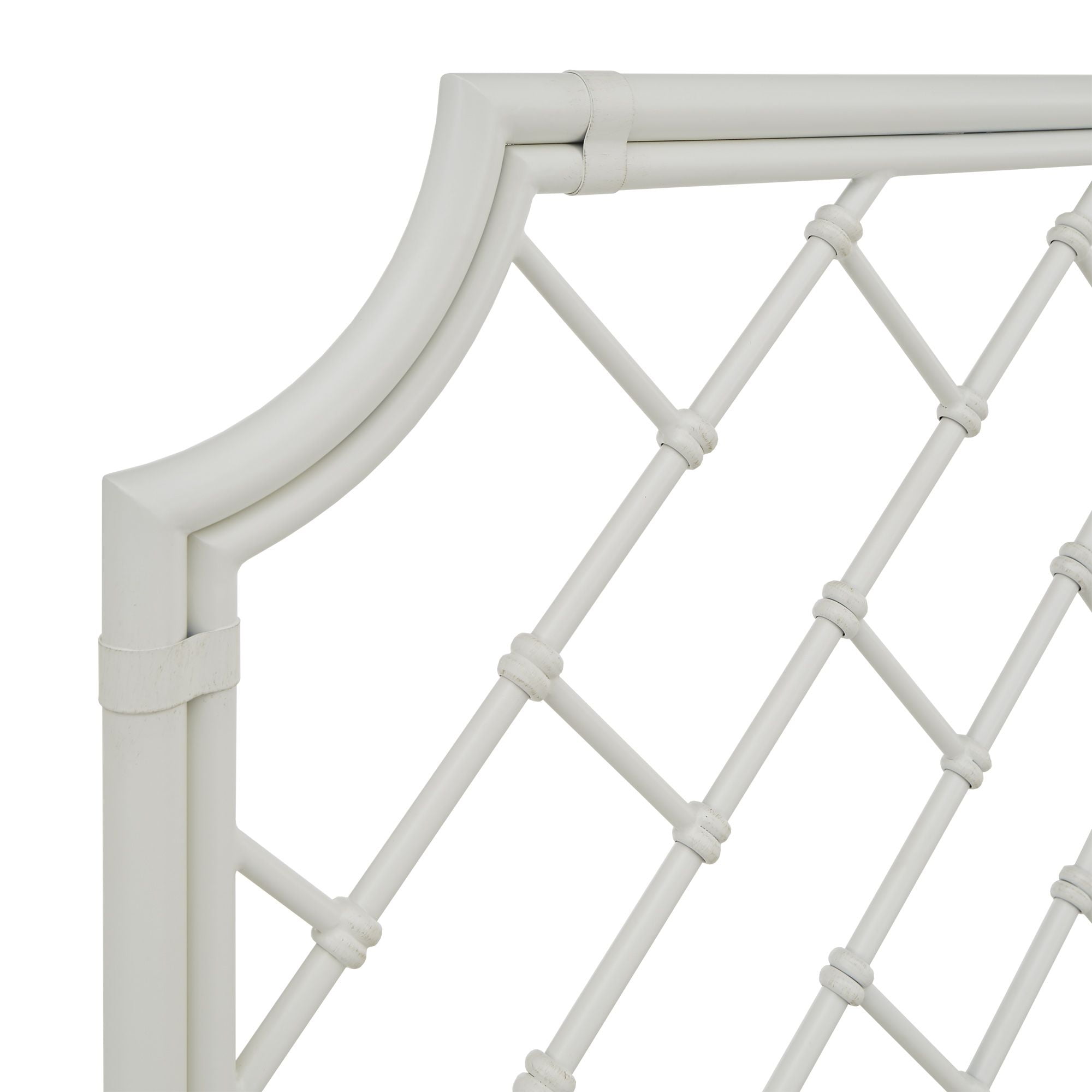 Weston Home Kassandra Geometric Mosaic Metal Queen Bed, White - Image 6