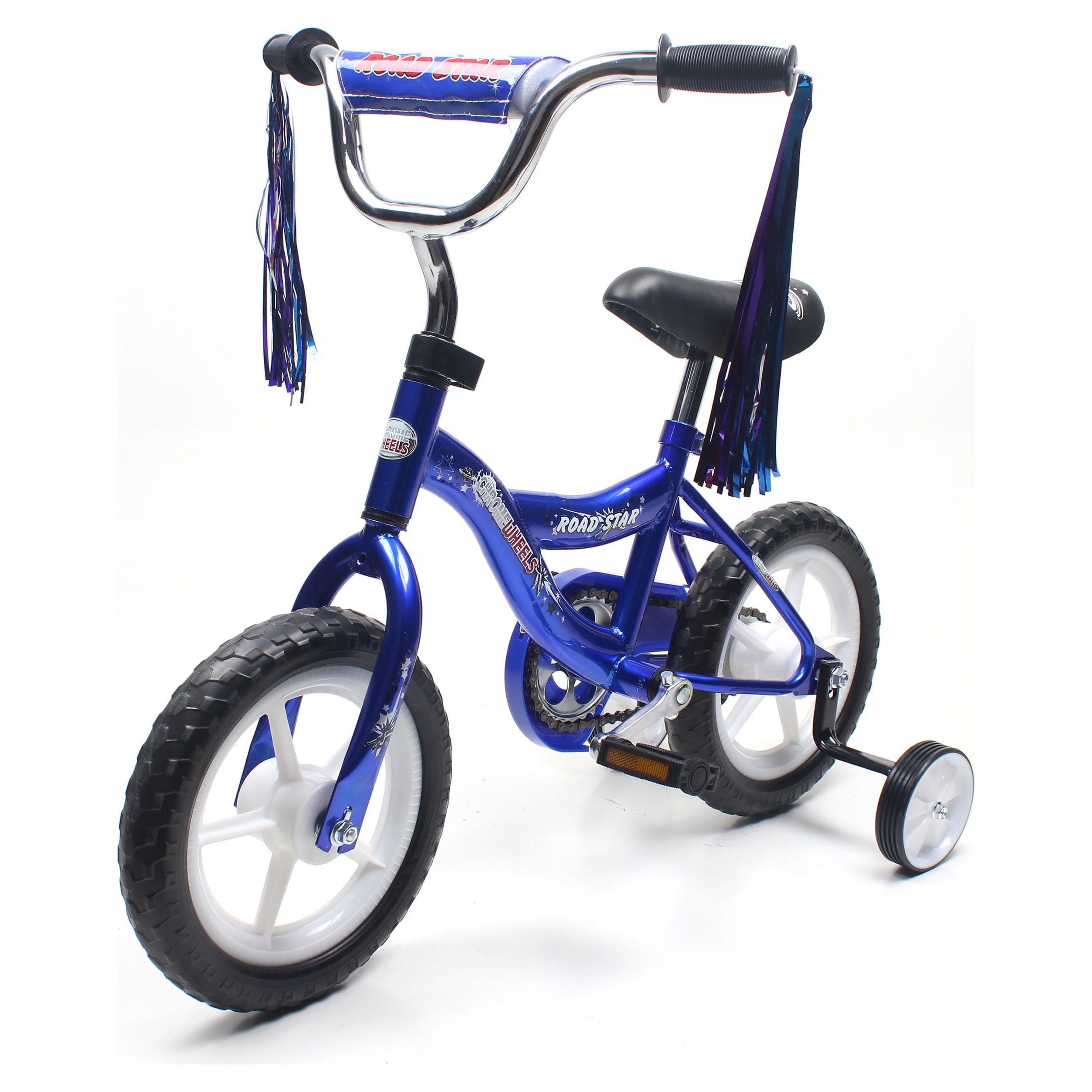 ChromeWheels BMX 12 In. Kid's Bike for 2-4 Years Old, Bicycle for Girls with Front Basket, EVA Tires with Training Wheels & Coaster Brake Blue - Image 6