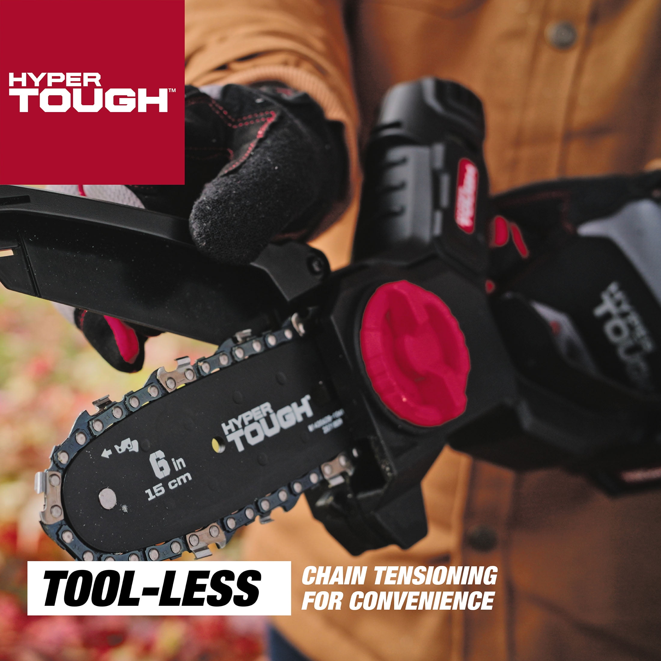 Hyper Tough 20-Volt 6-inch Mini Chainsaw with Battery and Charger, HT13-401-003-03 - Image 2