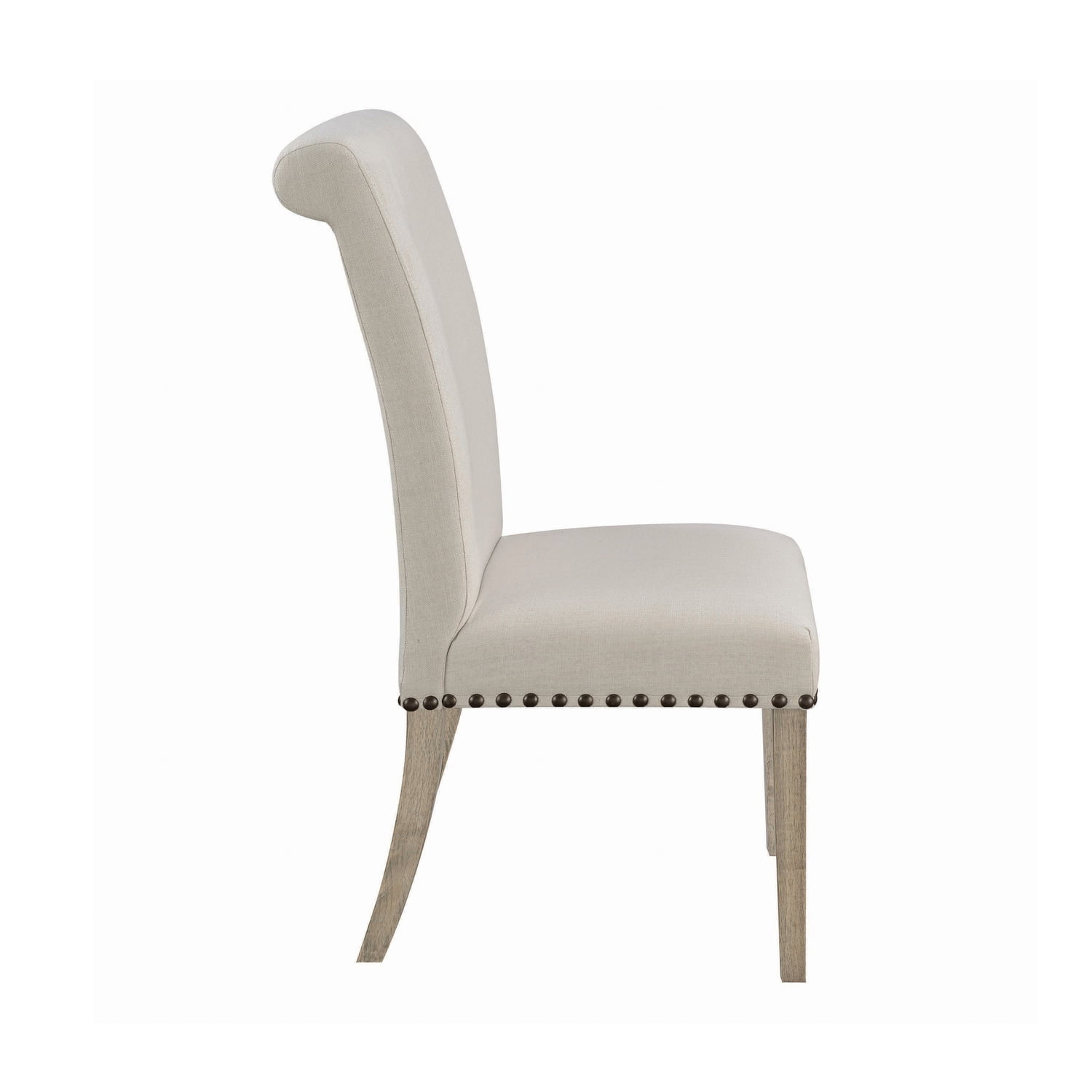 Salem Fabric Upholstered Dining Side Chair Beige (Set of 2) - Image 7