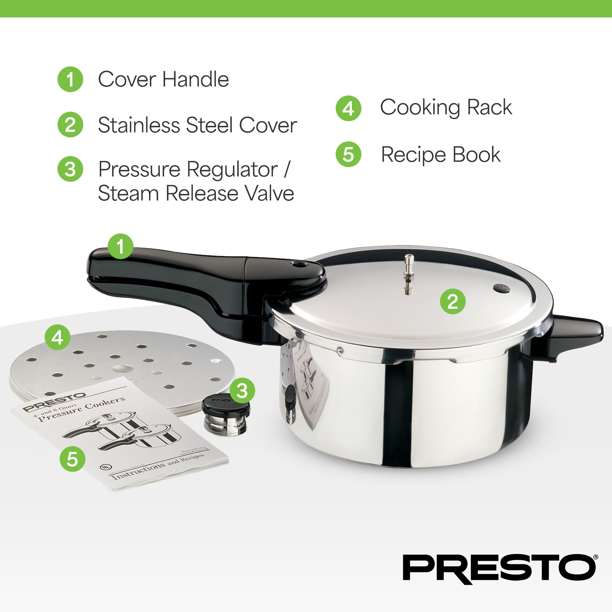 Presto 4-Quart Stainless Steel Pressure Cooker 01341 - Image 6