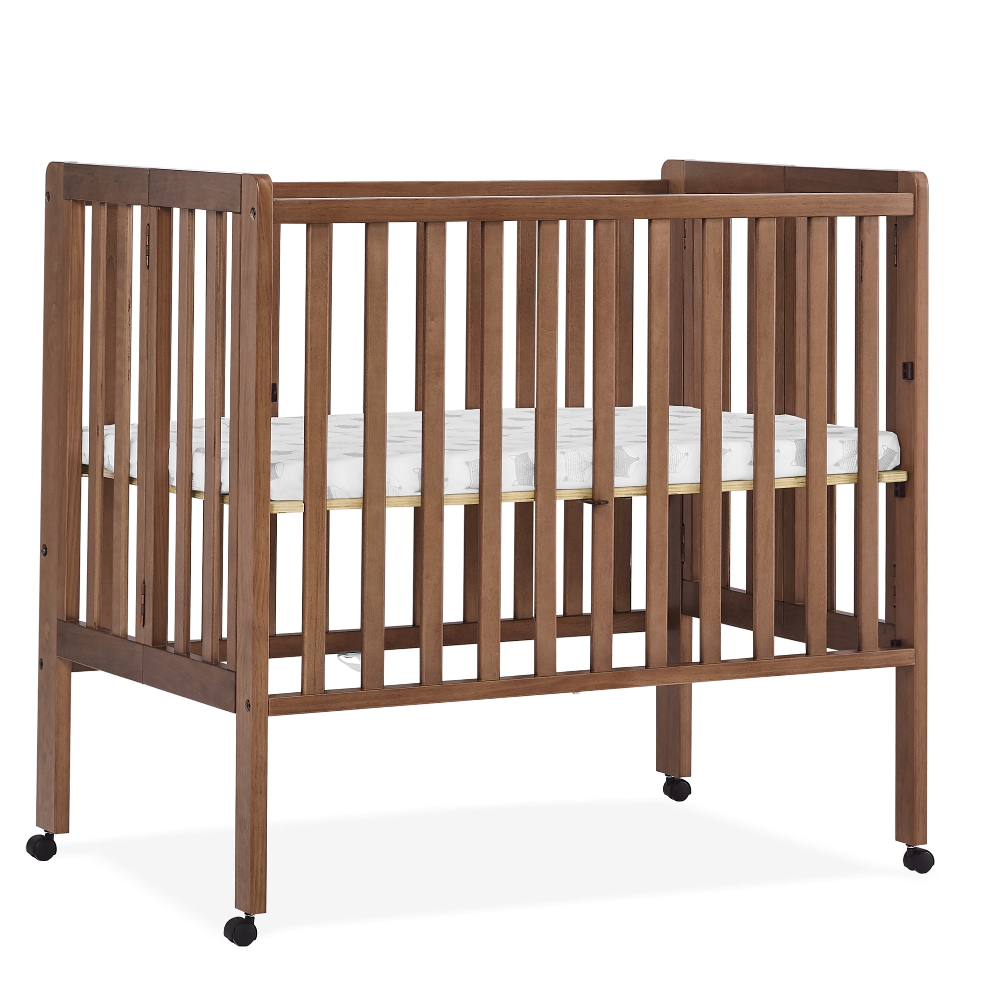 Delta Children Lee Portable Folding Mini Crib with 1.5-Inch Mattress - Greenguard Gold Certified, Chestnut - Image 12