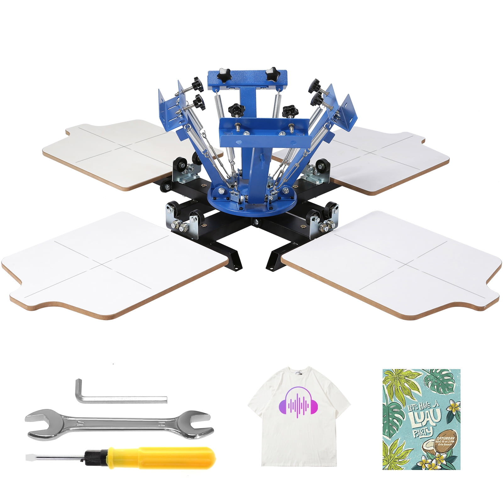 SKYSHALO 4 Color 4 Station Silk Screening Screenprint Press Screen Printing Machine - Image 4