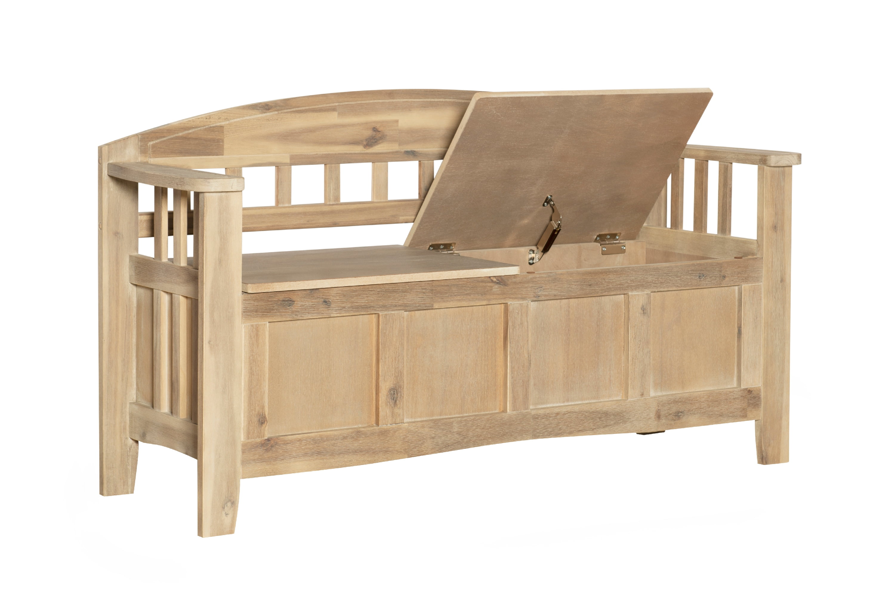 Linon Gilman Entryway Storage Bench, 18" Seat Height, Natural Wash Finish - Image 14