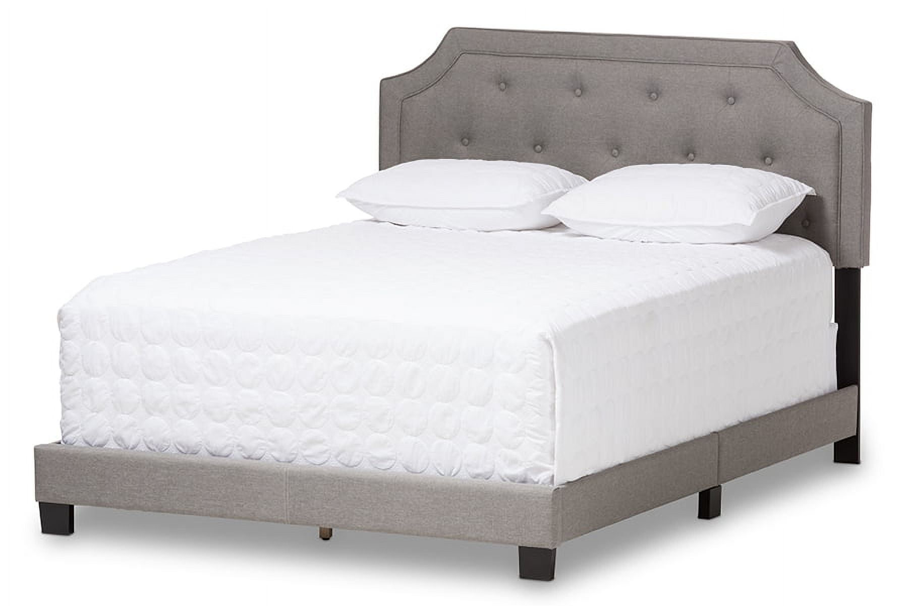 Baxton Studio Willis Light Grey Fabric Upholstered Queen Size Bed - Image 2
