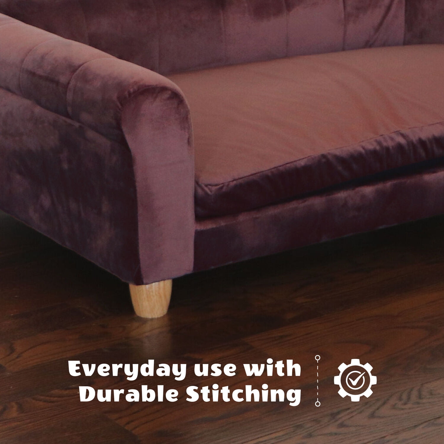 Critter Sitters 42-in. Elegant Brown Faux-Velvet Rectangle Dog Pet Bed - Image 2