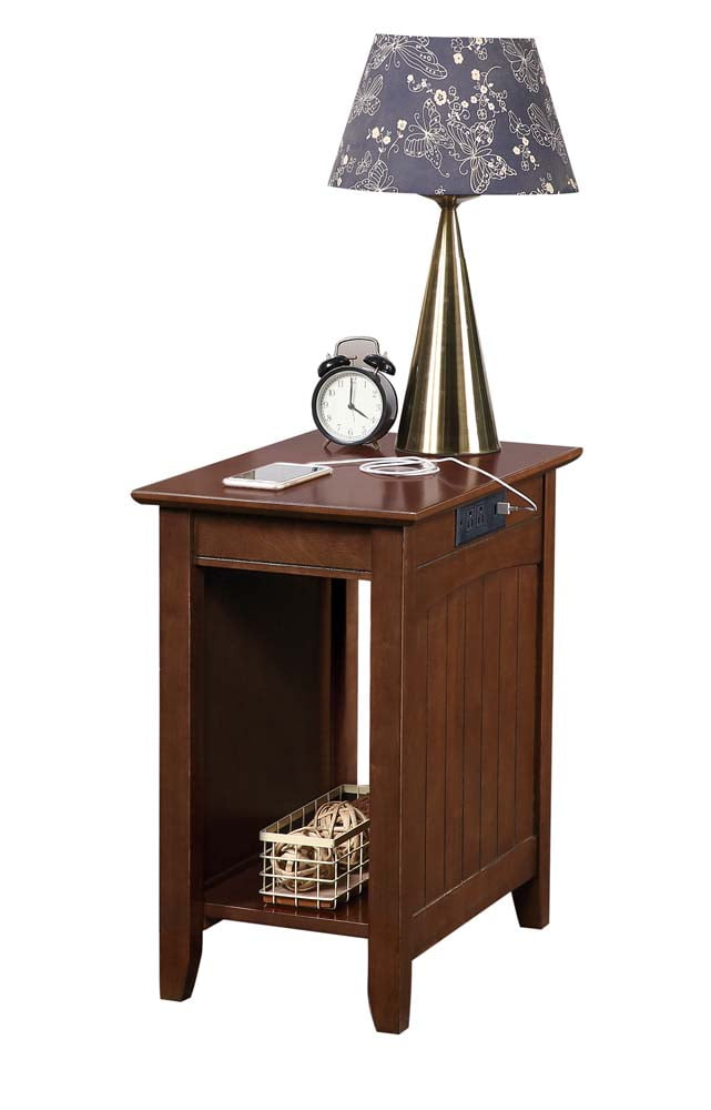 Convenience Concepts Edison End Table with Charging Station and Shelf, Espresso - Image 2