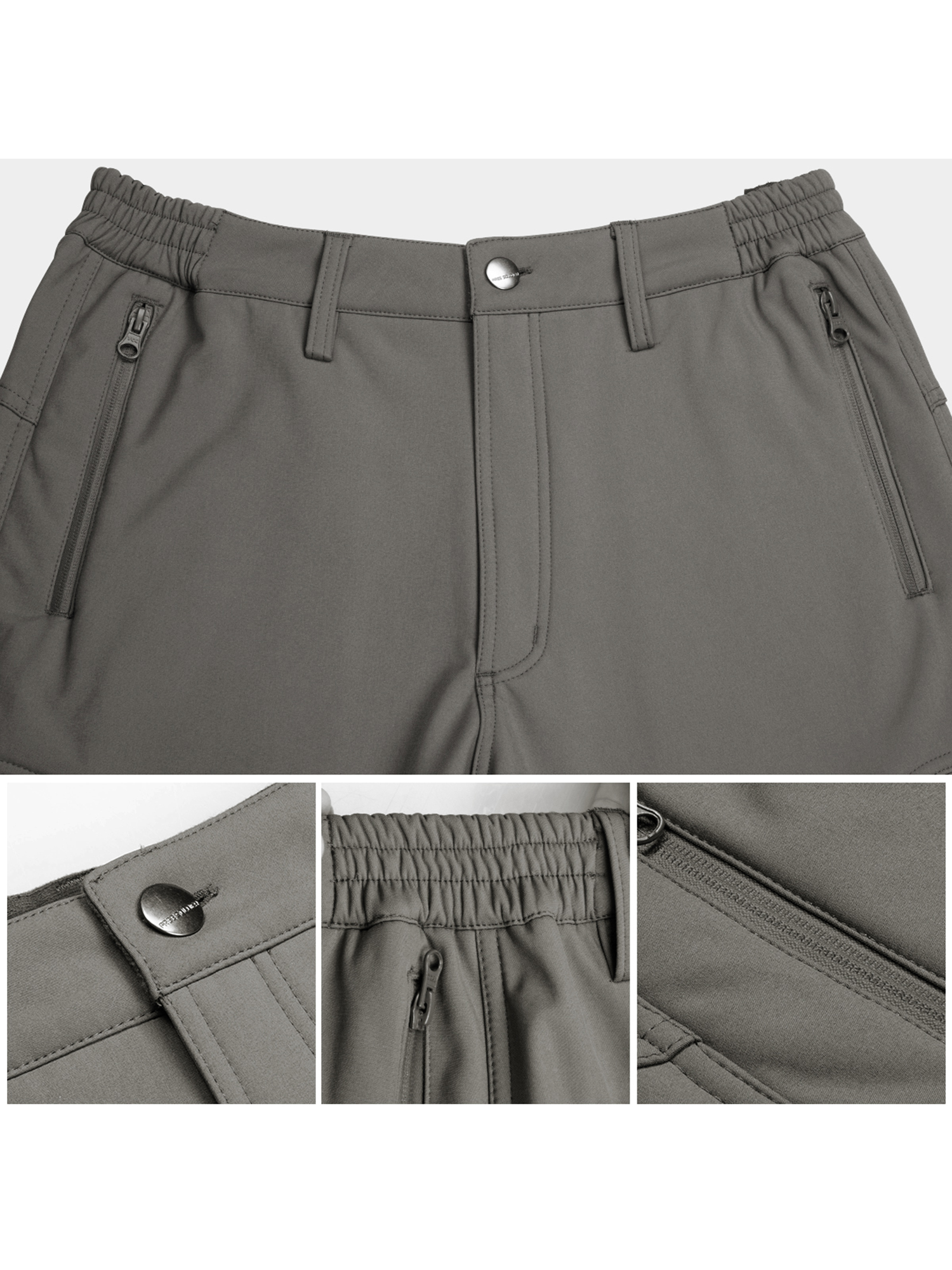 FREE SOLDIER Men's Softshell Fleece Lined Cargo Pants Male Snow Ski Pants - Image 2