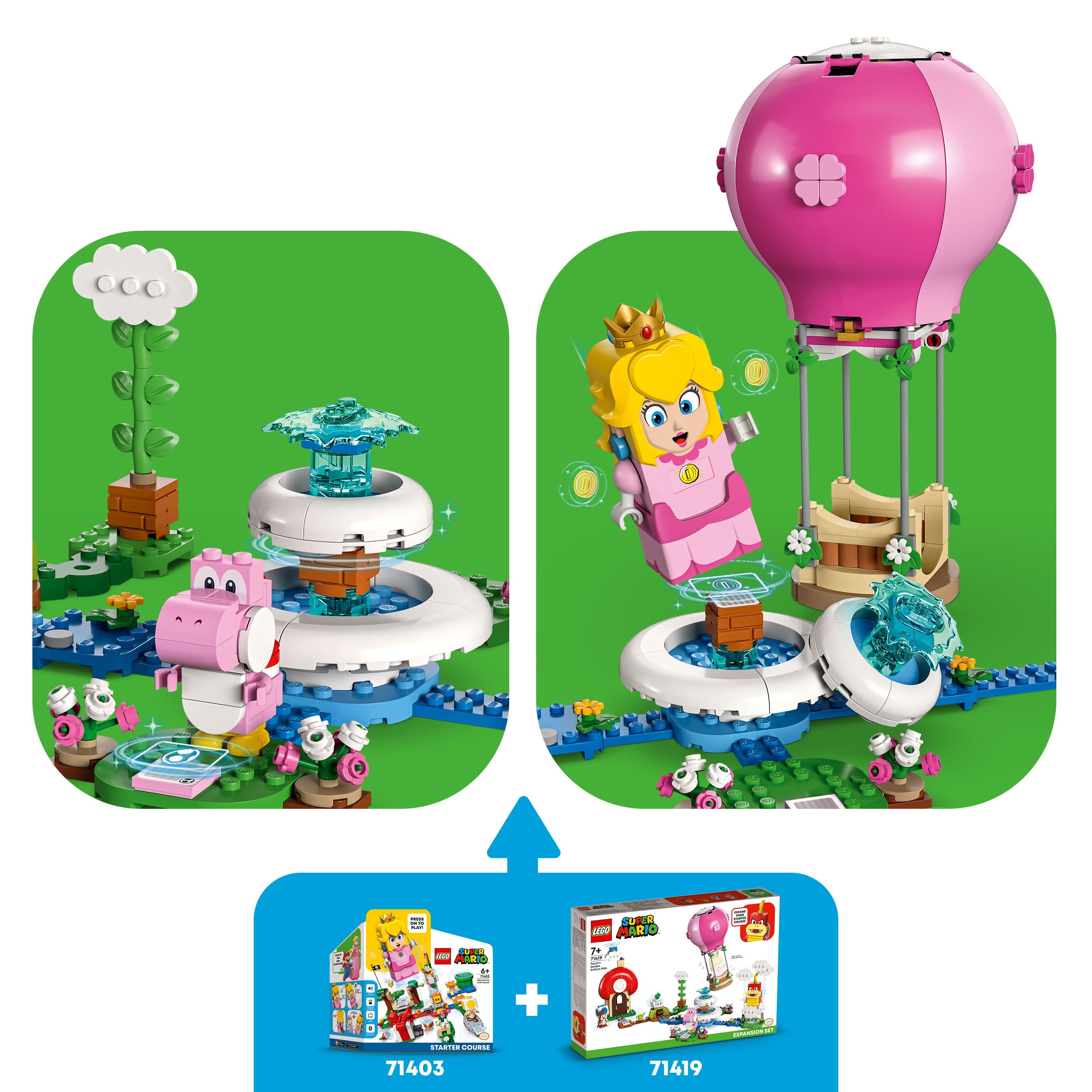 LEGO Super Mario Peach's Garden Balloon Ride Expansion Set 71419 with Pom Pom, Blue Toad and Pink Yoshi, Building Toy Game, Gift Idea for Kids Aged 7 Plus - Image 6