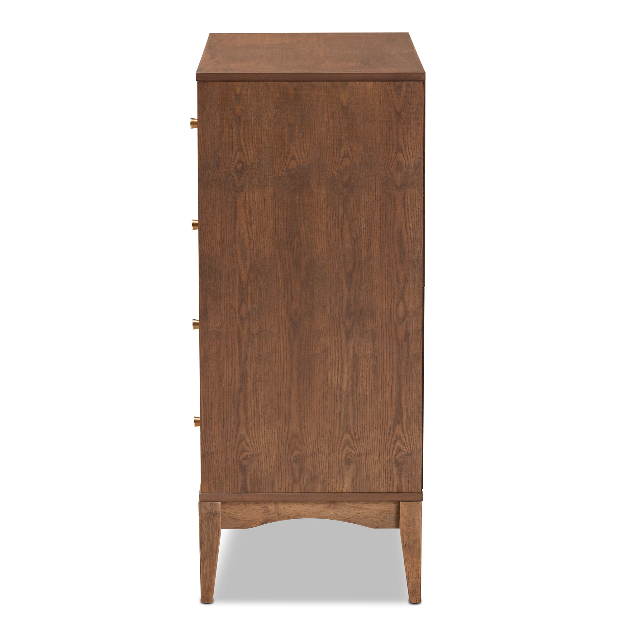 Baxton Studio Landis Mid-Century Modern Ash Walnut Finished Wood 4-Drawer Chest - Image 2
