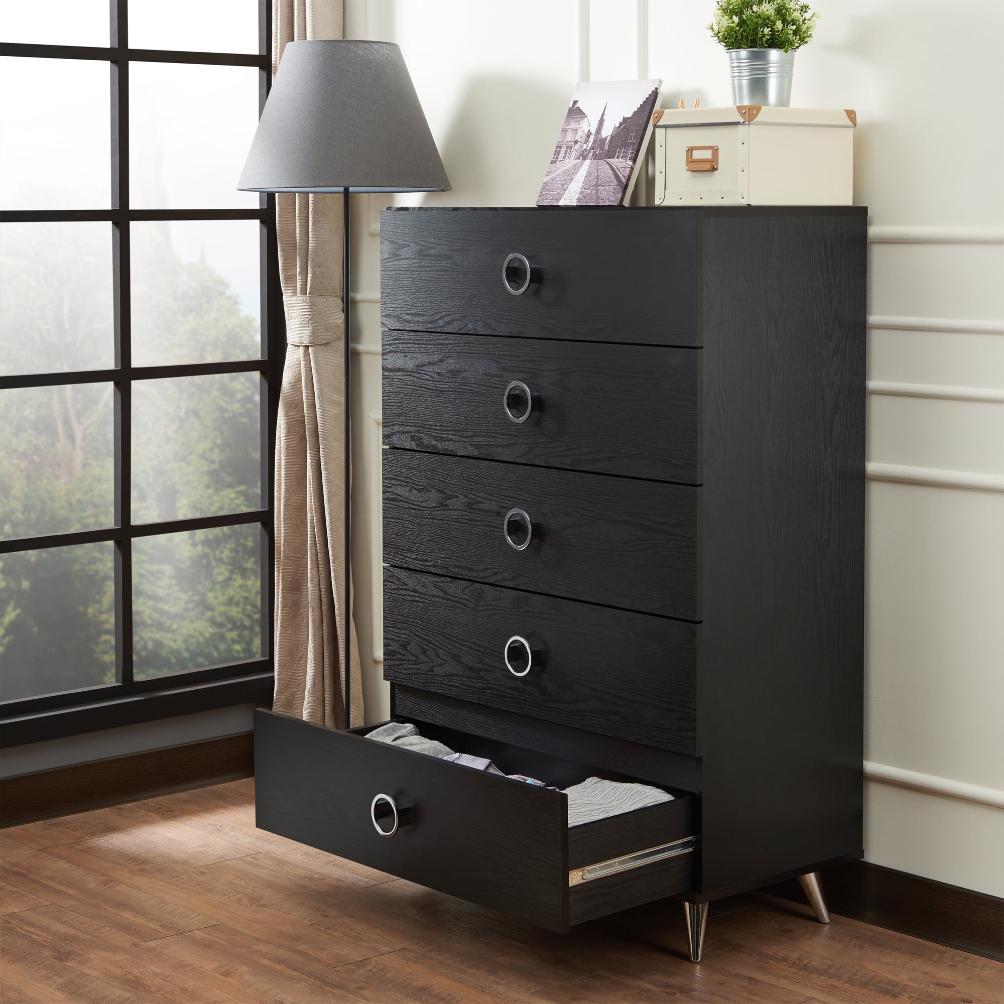 Acme Elms 5-Drawer Chest in Black 32"L x 17"W x 47"H - Image 4