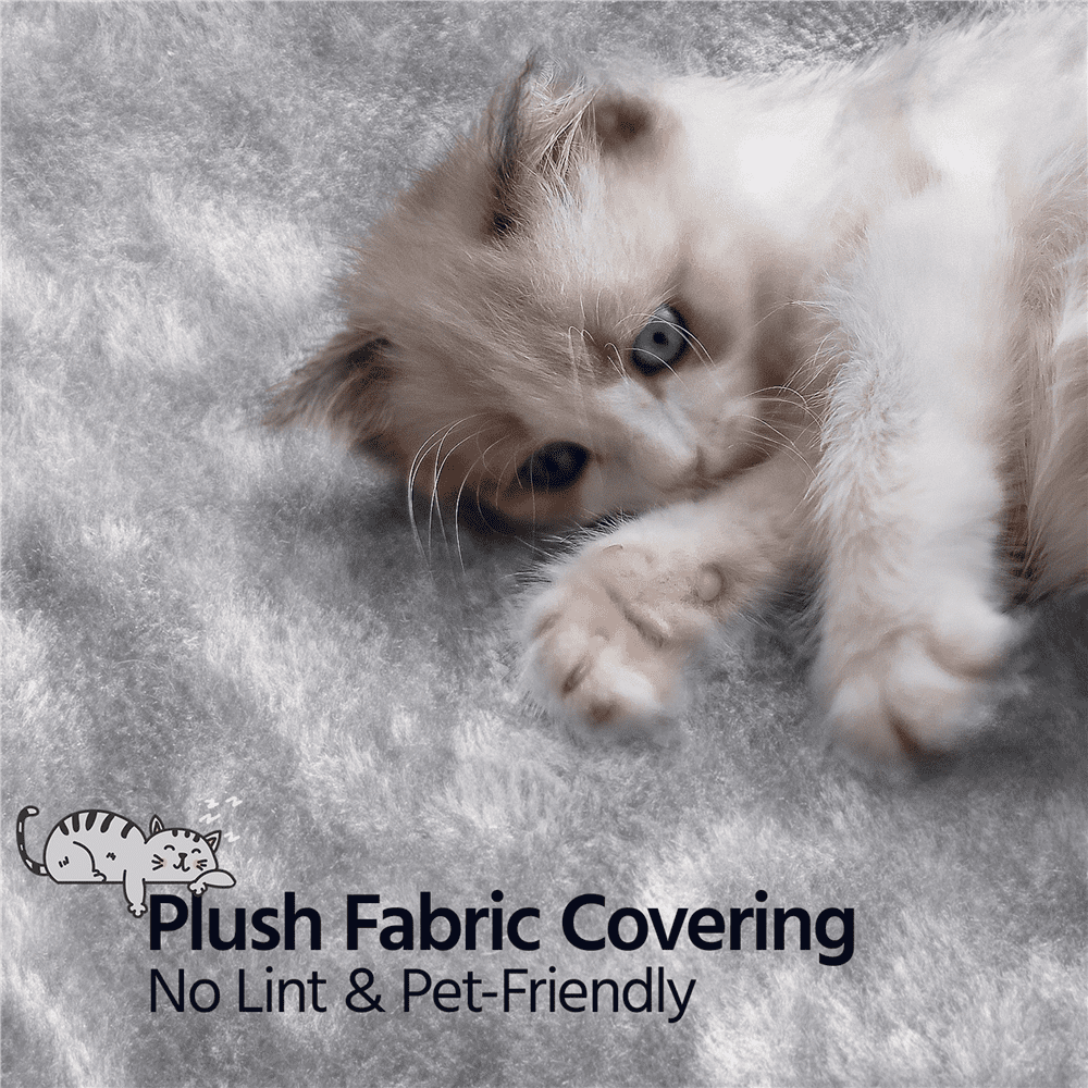 Alden Design 67" H Multi-Level Cat Tree Tower with 2 Cat Condos & Hammock Basket, Light Gray - Image 3