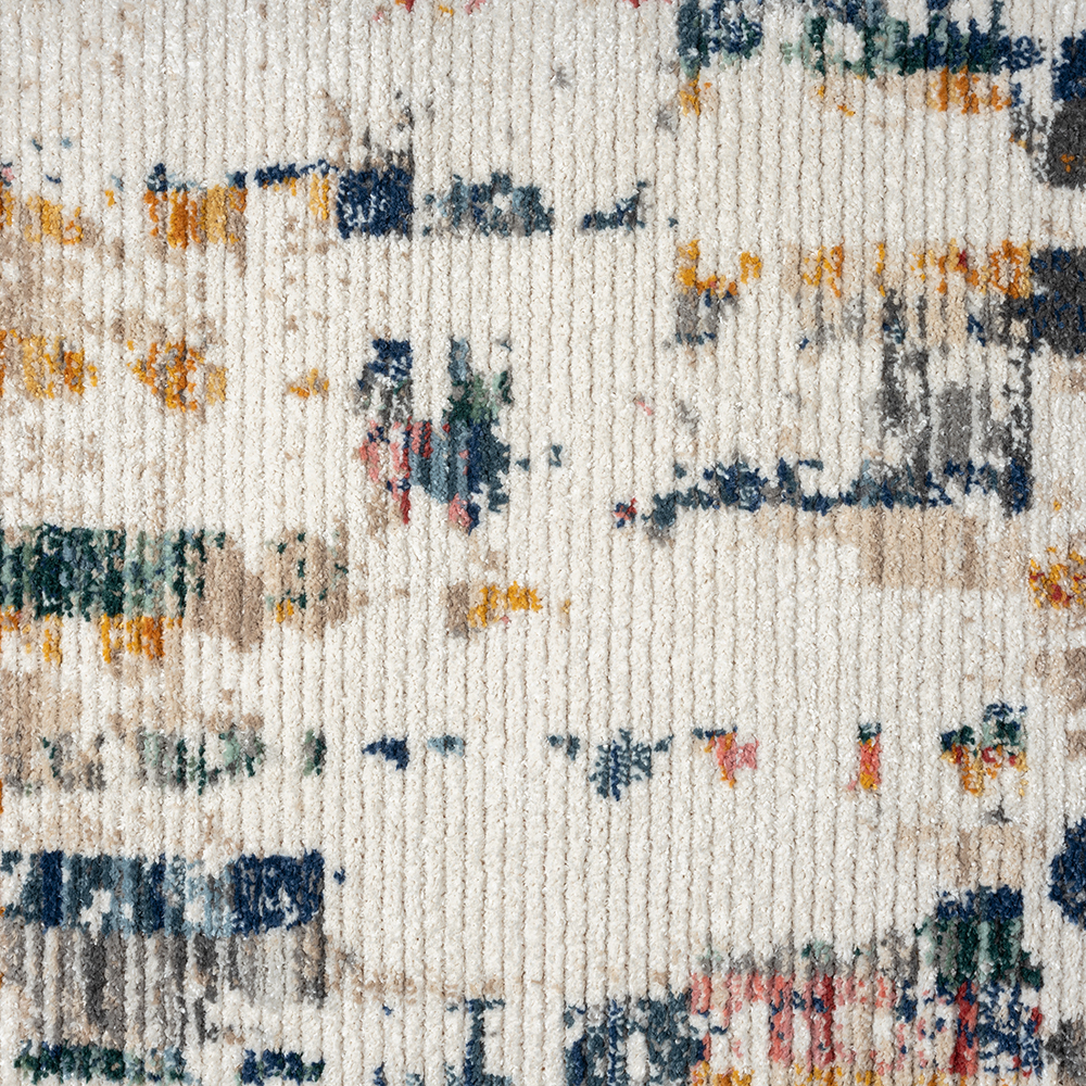 Ox Bay and Evette Rios Bellamy 5' x 7' Blue/Orange Abstract Durable Performance Indoor Area Rug - Image 3