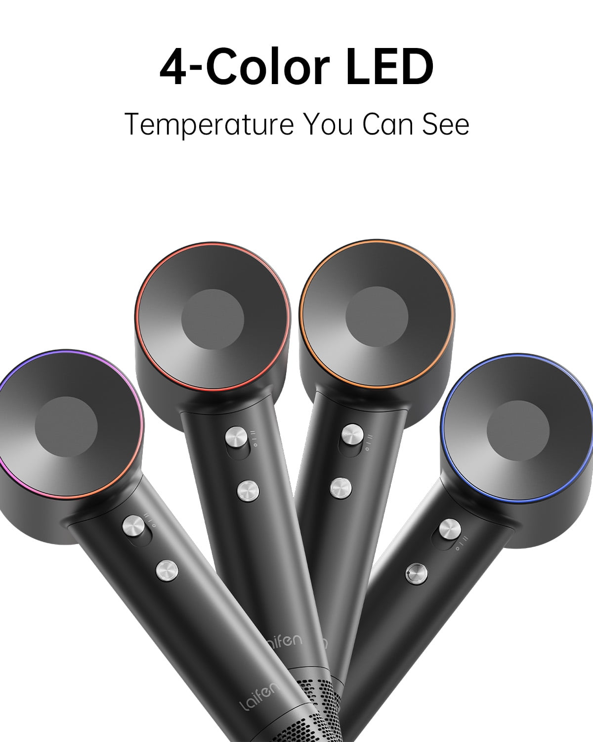 Laifen Swift Hair Dryer, 110,000 RPM High Speed Motor & 200 Million Negative Ions, with Magnetic Nozzle (Black?Glass Fiber & Nylon) - Image 3