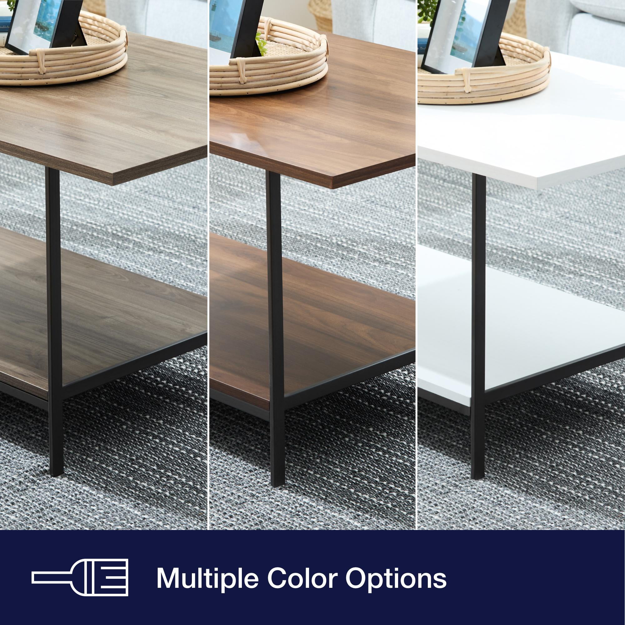 Gap Home Wood and Metal Rectangle Coffee Table, Whitewash Oak - Image 9