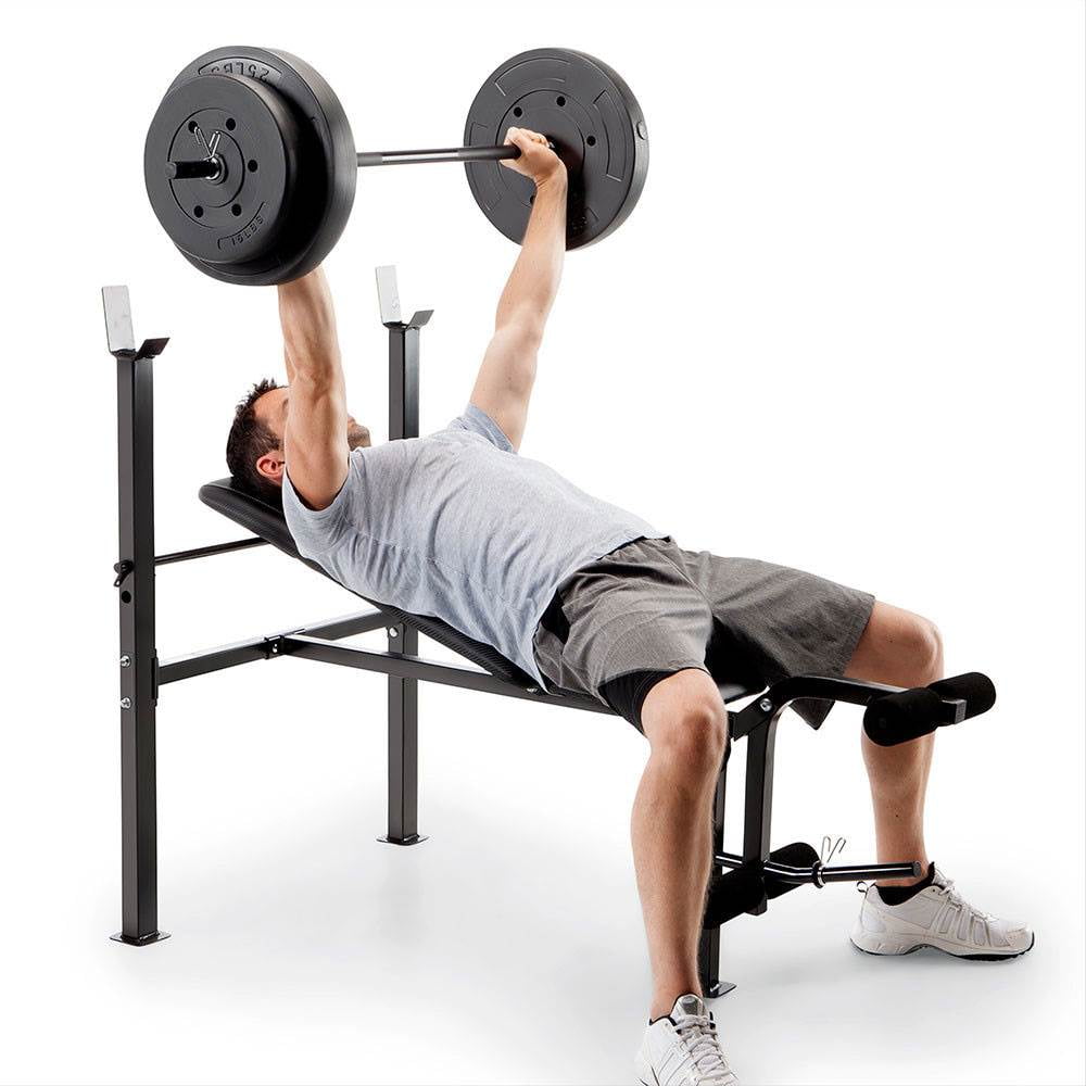 Marcy Pro CB-20111 Standard Adjustable Weight Bench with 80 lbs Weight Set - Image 4