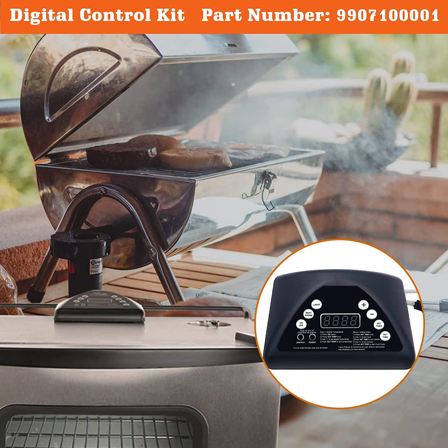 YAOAWE 9907100001 Control Panel Replacement for Masterbuilt, Digital Controller Fit for Masterbuilt 20070311, 20070411, 20072614 Electric Smoker - Image 6