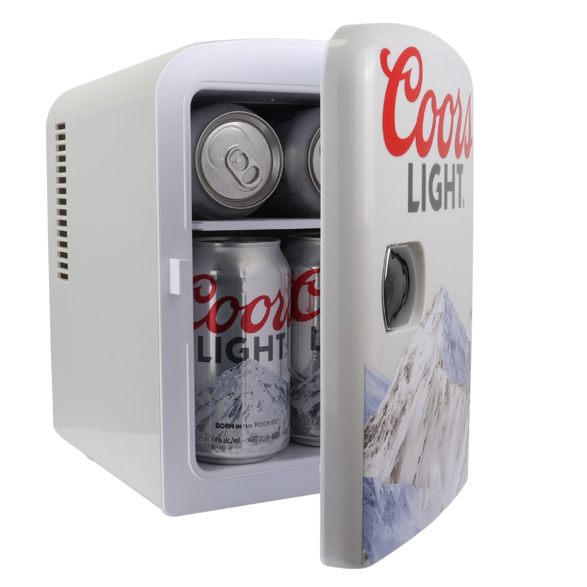 Coors Light 6 Can Mini Fridge 4L Mini Electric Cooler Travel Compact Portable 12V Car Cooler Gray - Image 4