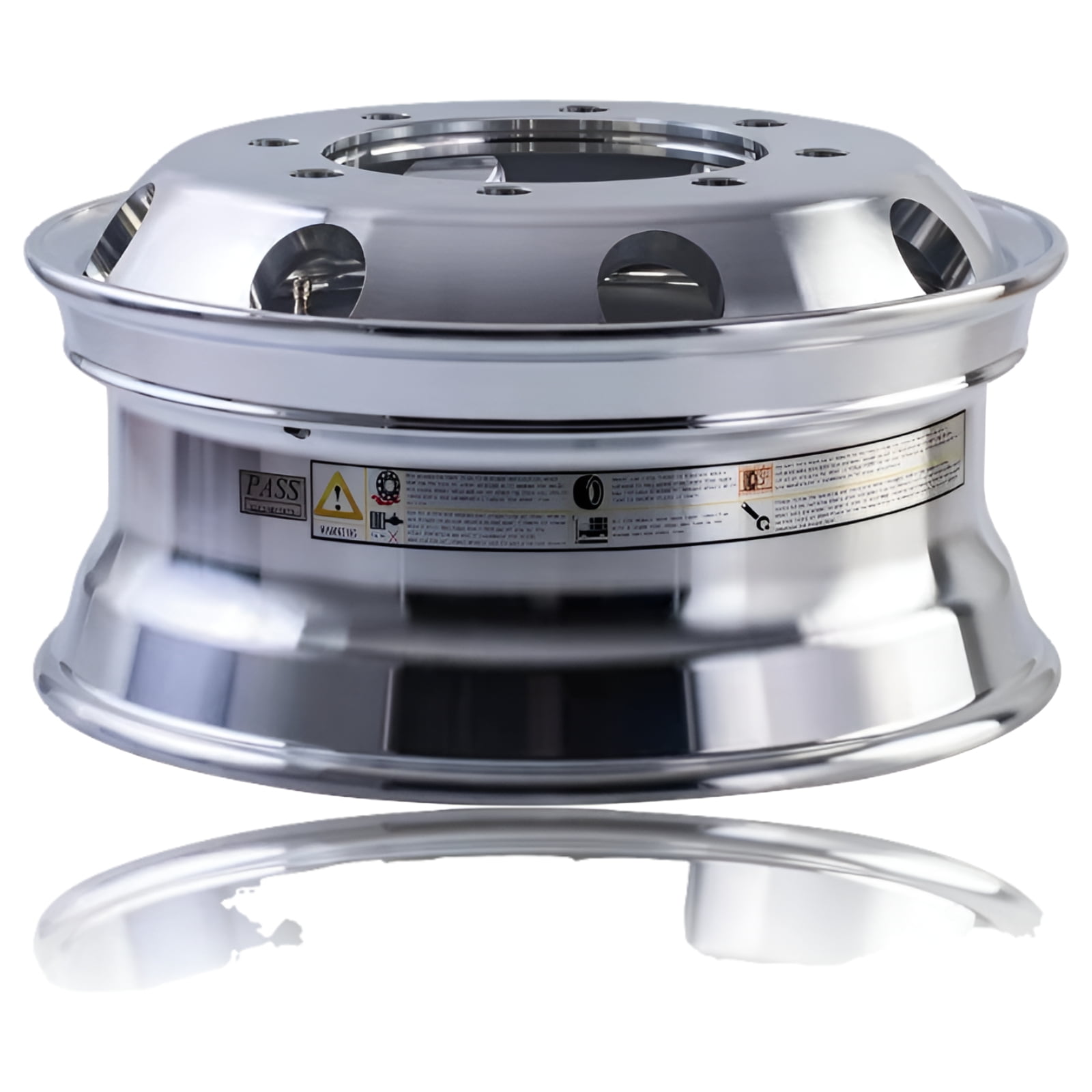 TheWheelDepot 22.5 x 8.25 Inch Polished Silver Forged Aluminum 10 Lug Wheel, 1 Pack - Image 5