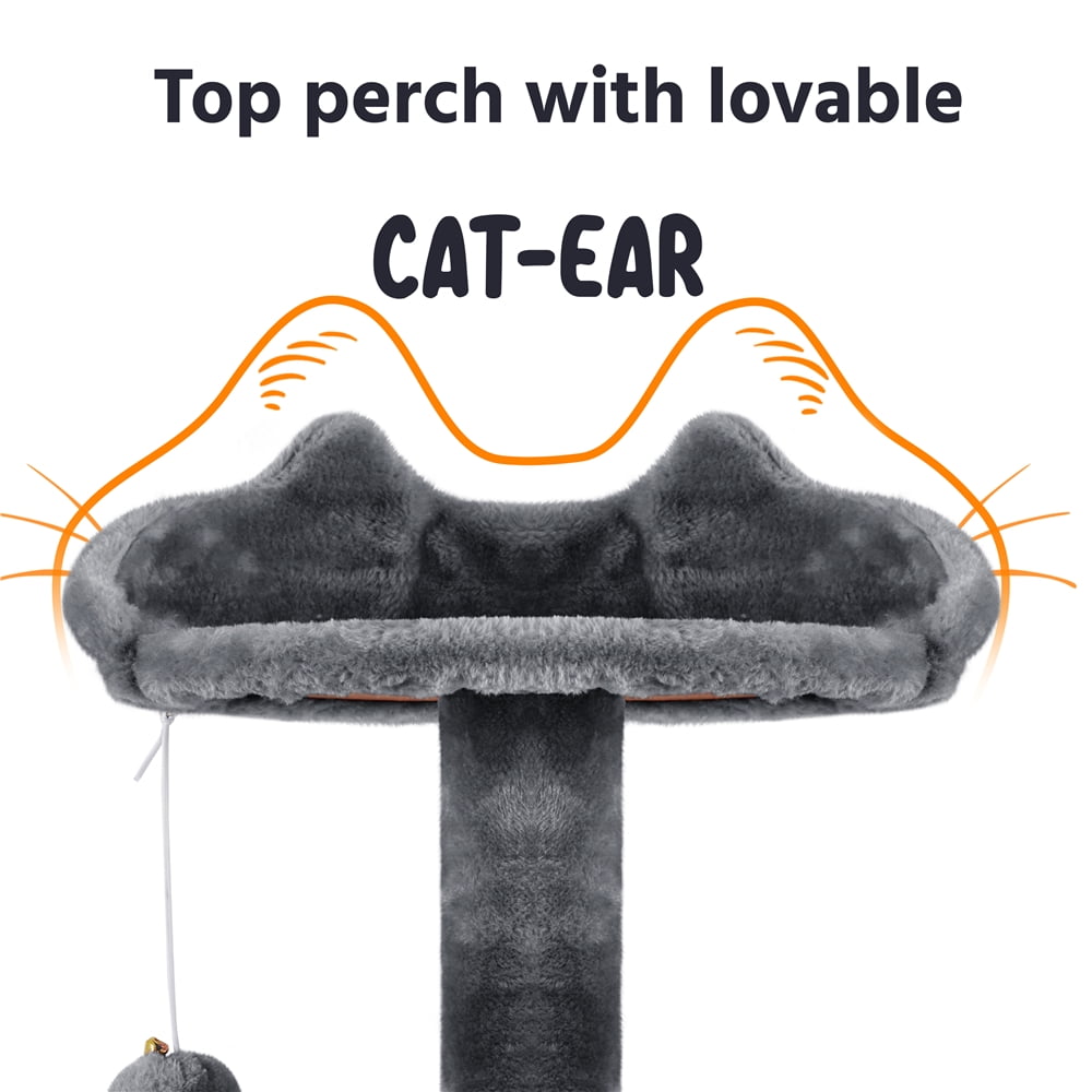 Renwick 70" Height Large Cat Tree Condo with 3 Platform & 3 Scratching Posts, Dark Gray - Image 5