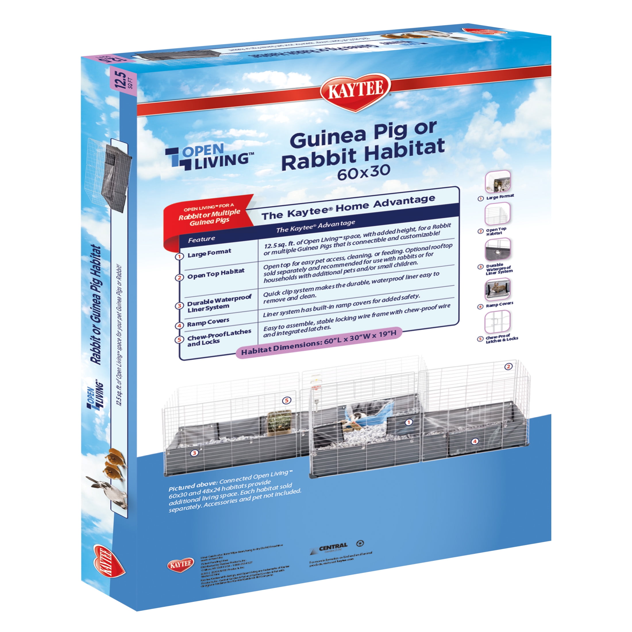 Kaytee Open Living Pet Guinea Pig or Rabbit Habitat, 60" x 30" - Image 3