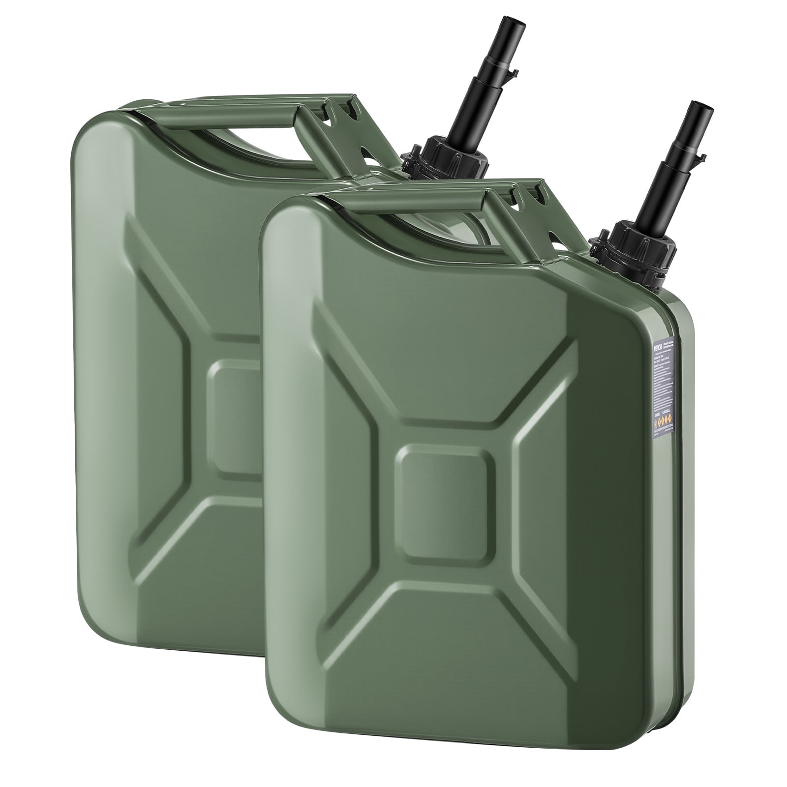 BENTISM, 5.3 Gallon / 20 L Portable Jerry Gas Can Flexible Spout System 2pcs Green - Image 4