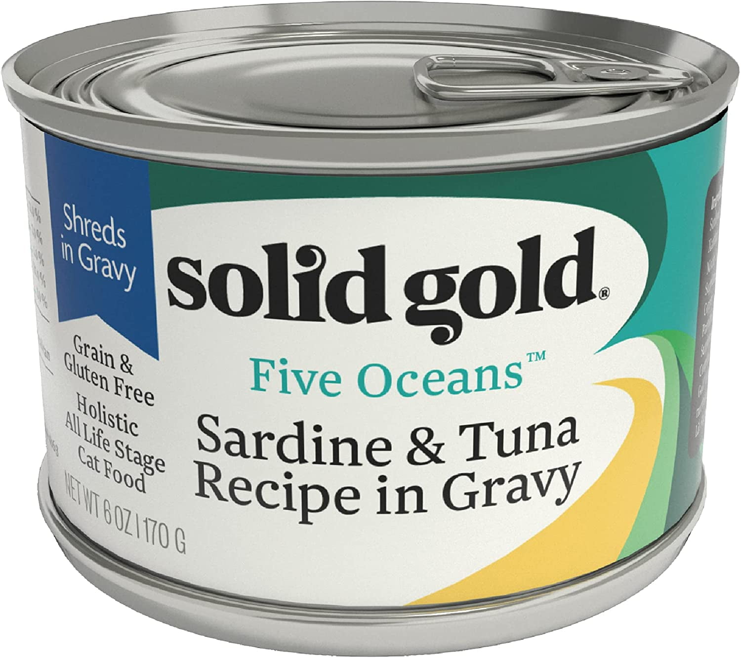 Solid Gold Shreds in Gravy with Real Tuna & Sardine for Cats - Canned Wet Cat Food - Grain & Gluten Free Shreds with Gravy - Superfood, Protein, Vitamins, Minerals & Amino Acids - 16ct/6oz Can - Image 2