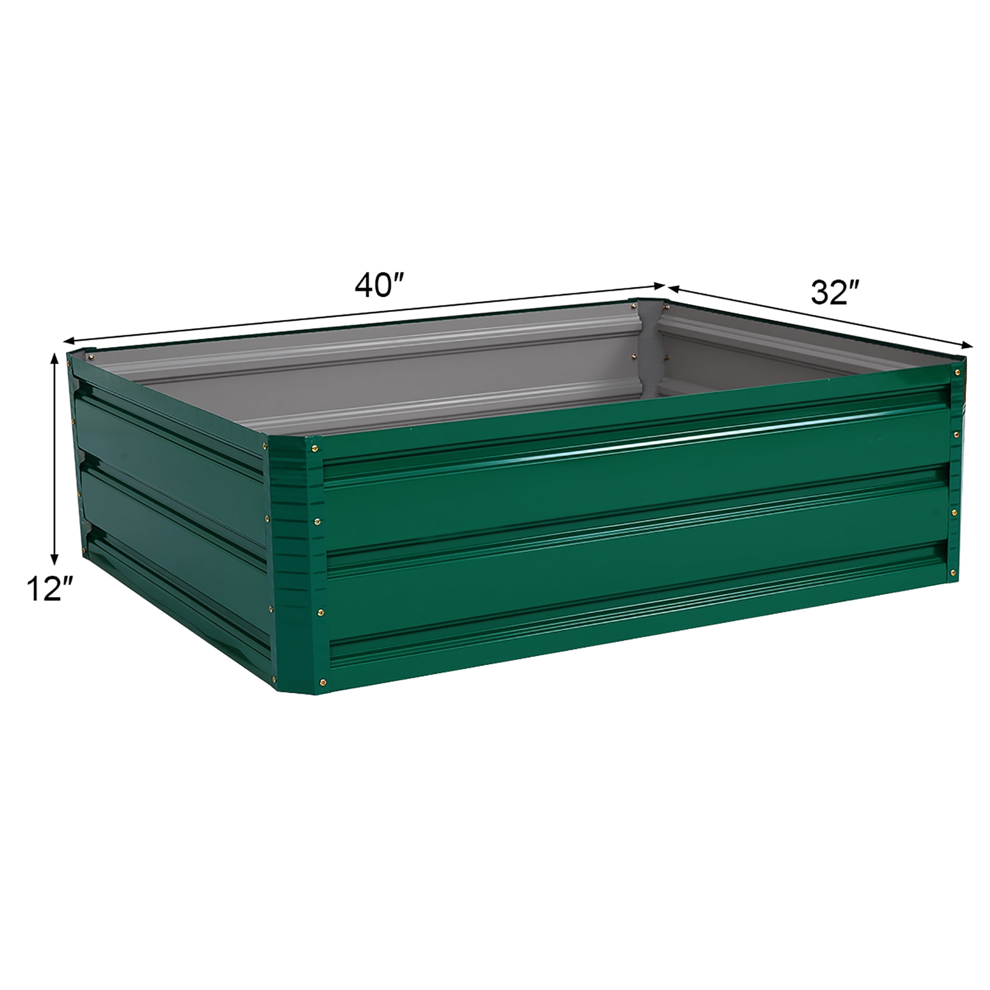 Costway 40x32 Inch Patio Raised Garden Bed Vegetable Flower Plant Dark Green New - Image 6