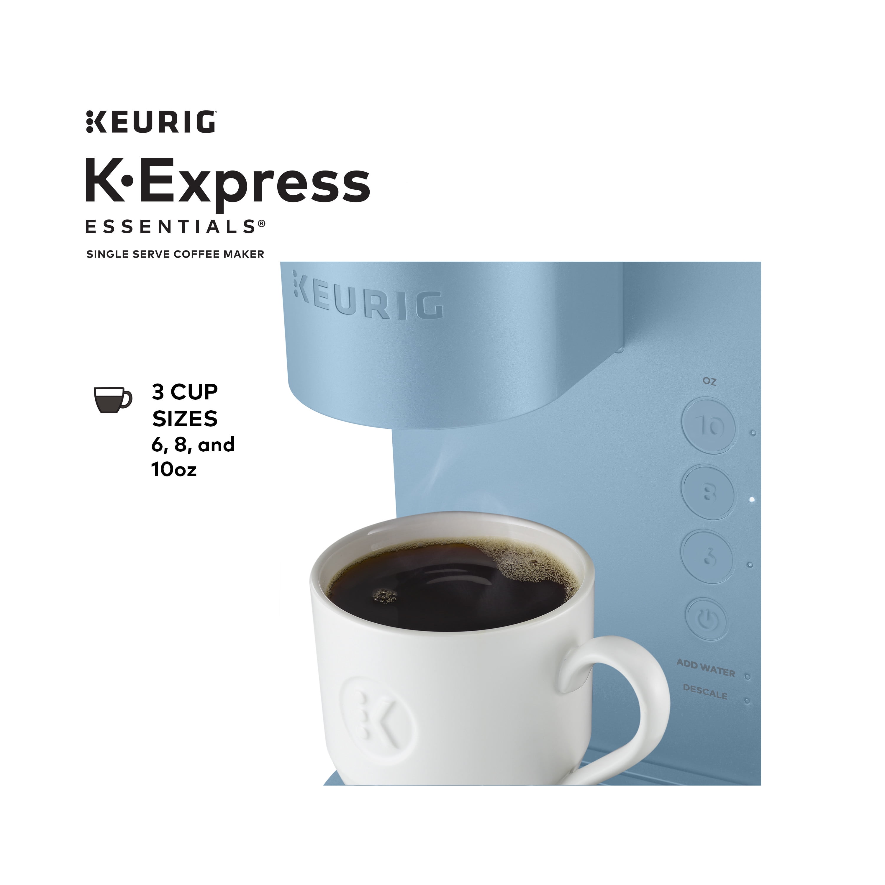 (2 pack) Keurig K-Express Essentials Sky Blue Single-Serve K-Cup Pod Coffee Maker - Image 5