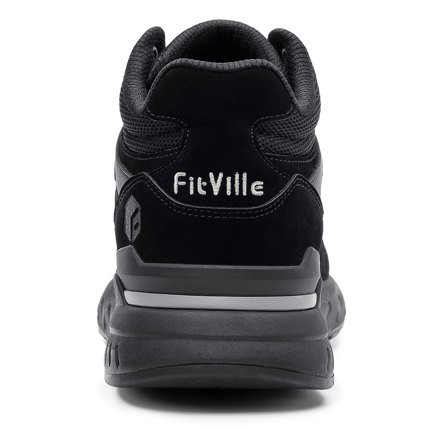 FitVille Men's High Top Basketball Shoes Extra Wide Sneakers for Flat Foot, All Black, 10 x-Wide - Image 2