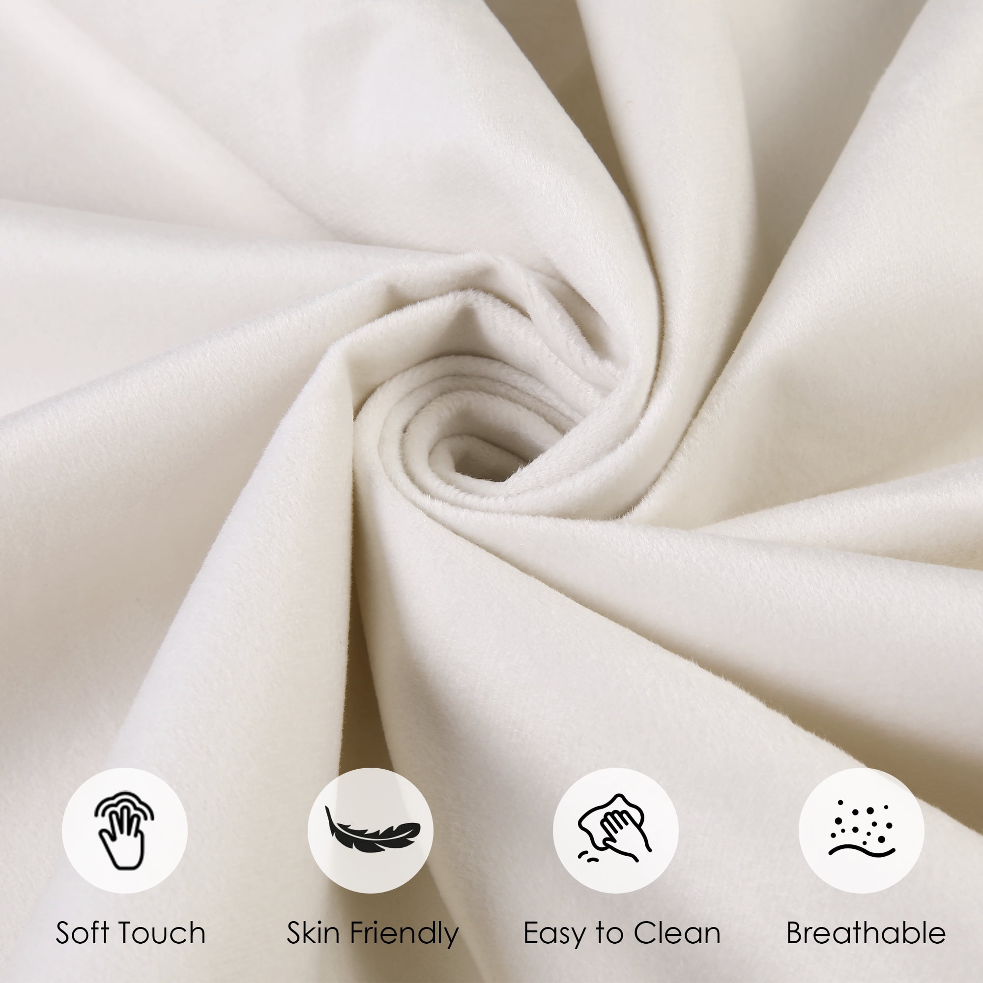 Homfa Queen Size LED Bed Frame with Storage Drawers, 54in Tall Velvet Upholstered Headboard Platform Bed with Wingback Buttons Headboard, Beige - Image 7