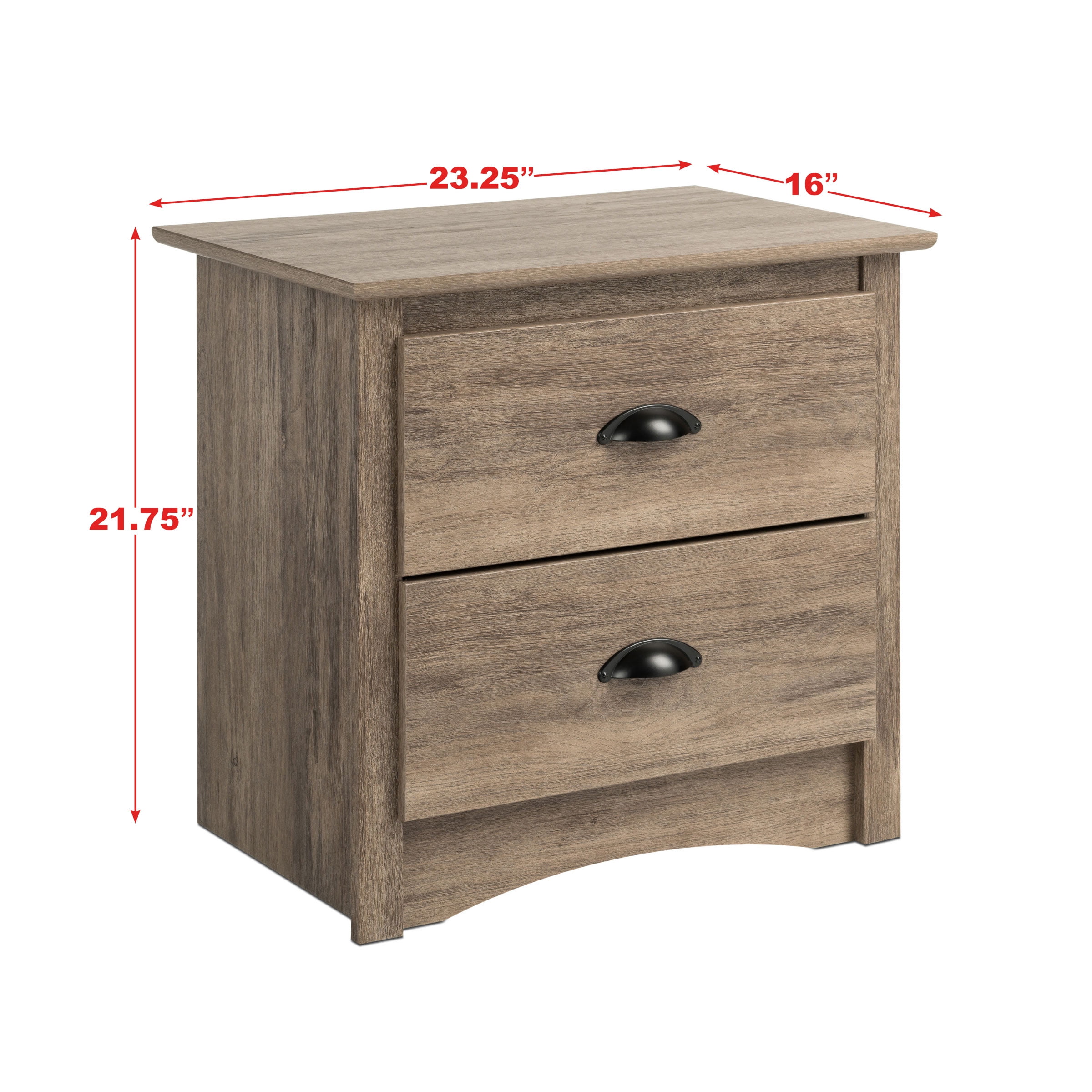 Prepac Salt Spring 2-Drawer Night Stand, Drifted Gray - Image 7