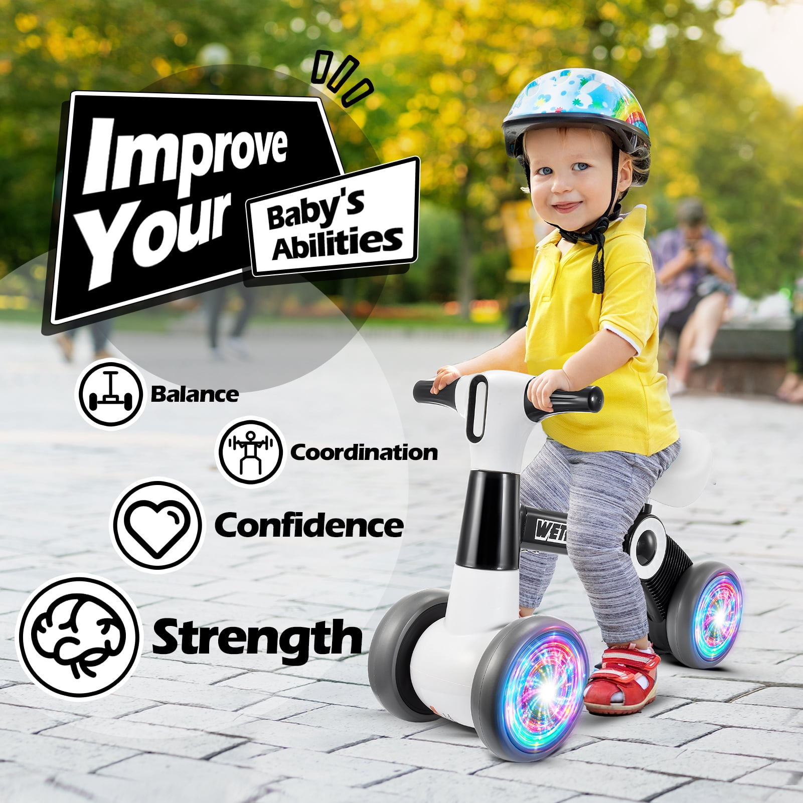 Baby Balance Bikes Toys for 1 2 Year Old, Lighting Balance Bikes 12-36 Month Toddlers, Riding Toys for Toddlers Gifts for 1 2 3 Year Old Boys Girls - Image 5