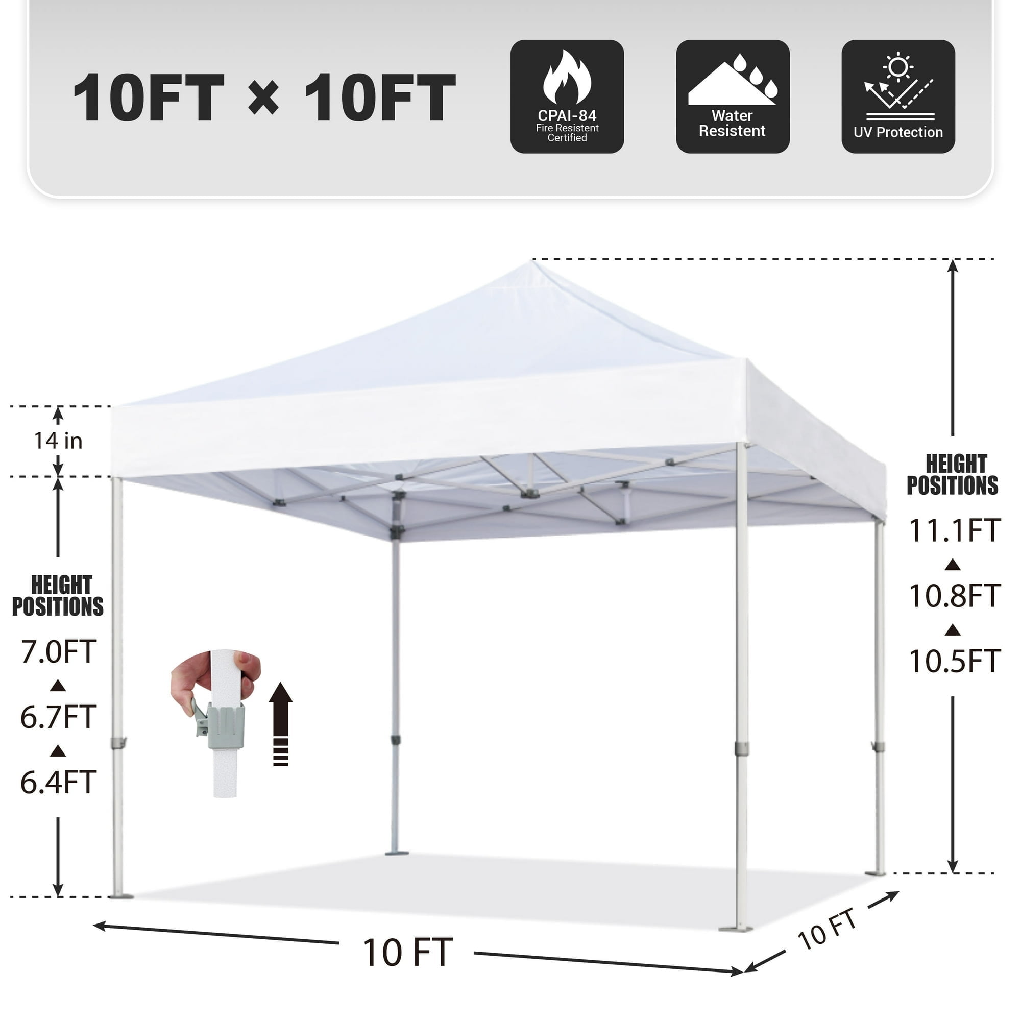 Eurmax Canopy 10' x 10' Sandy Pop-up Canopy and 56lbs Instant Outdoor Canopy - Image 2