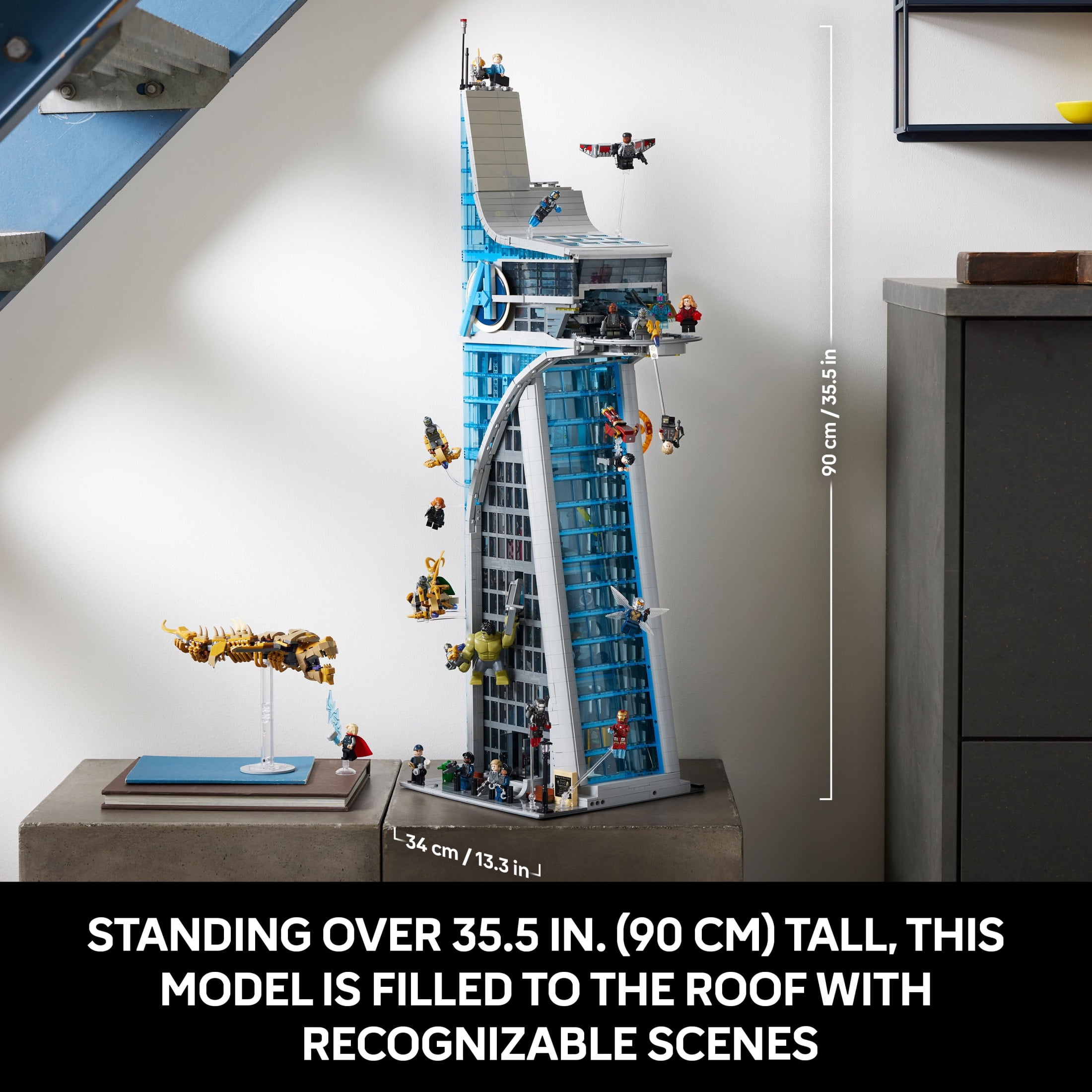 LEGO Marvel Avengers Tower Building Kit, Detailed Recreation of the Iconic HQ Featuring Classic Movie Scenes, 31 Figures and Accessories, Gift for Marvel Fans and Model-Makers, 76269 - Image 2