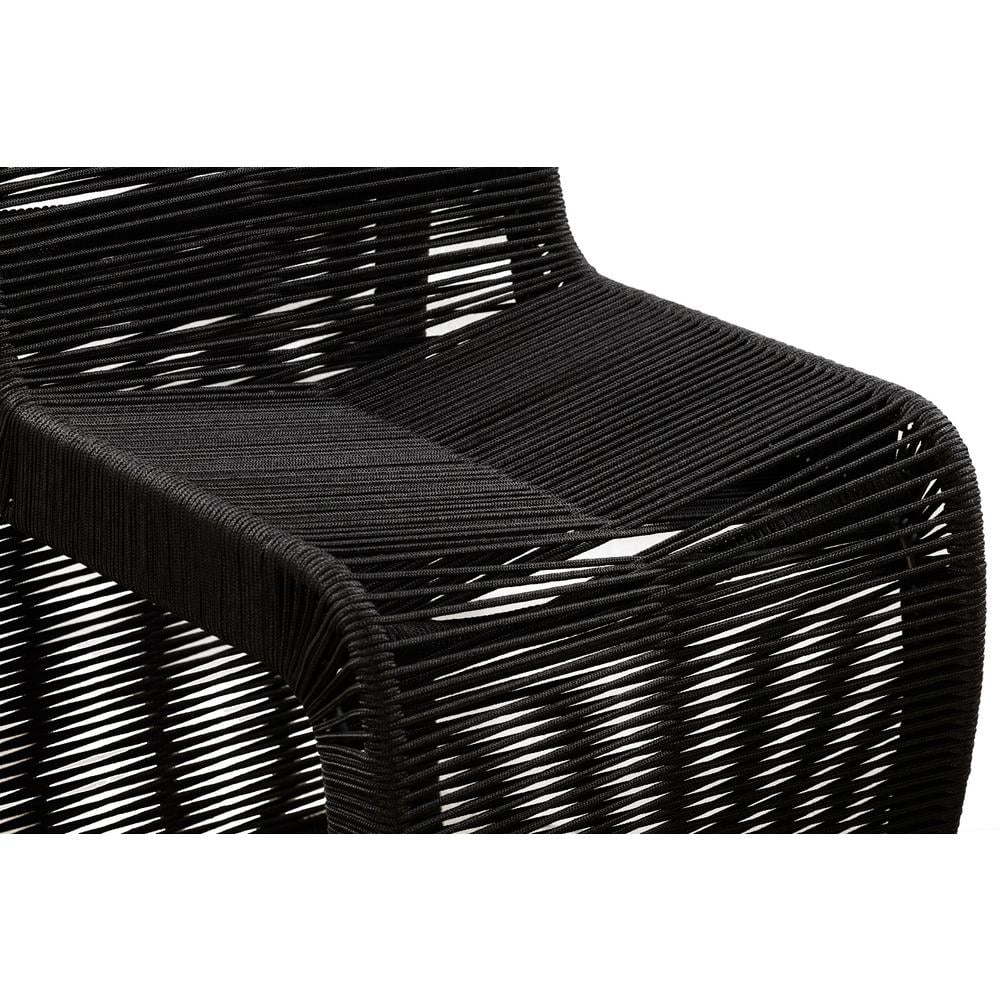 Boraam 24" Lorenzo Black Rope Counter Stool Set of 2 - Image 4