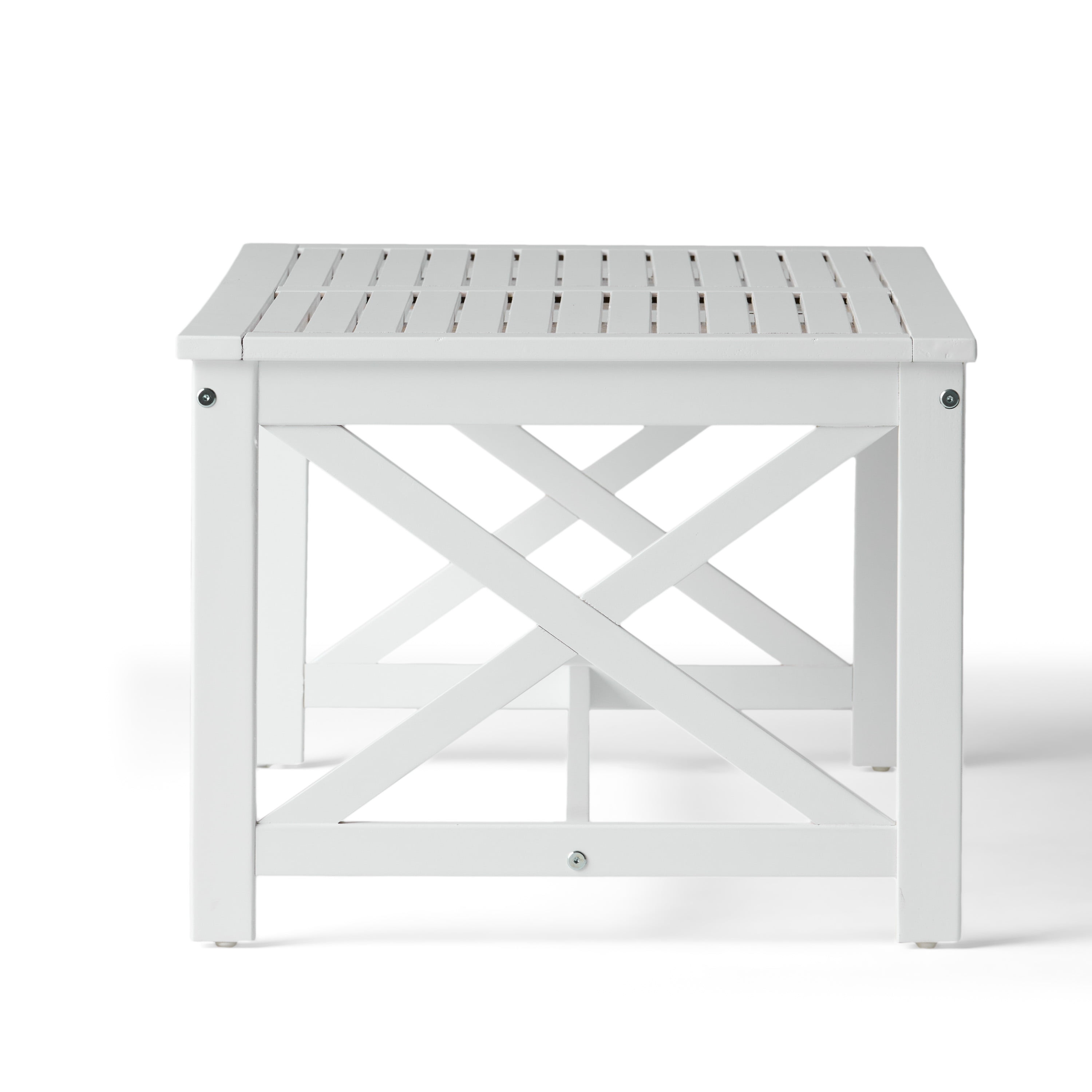 Noble House Ivan Farmhouse Outdoor Acacia Wood Coffee Table in White - Image 2
