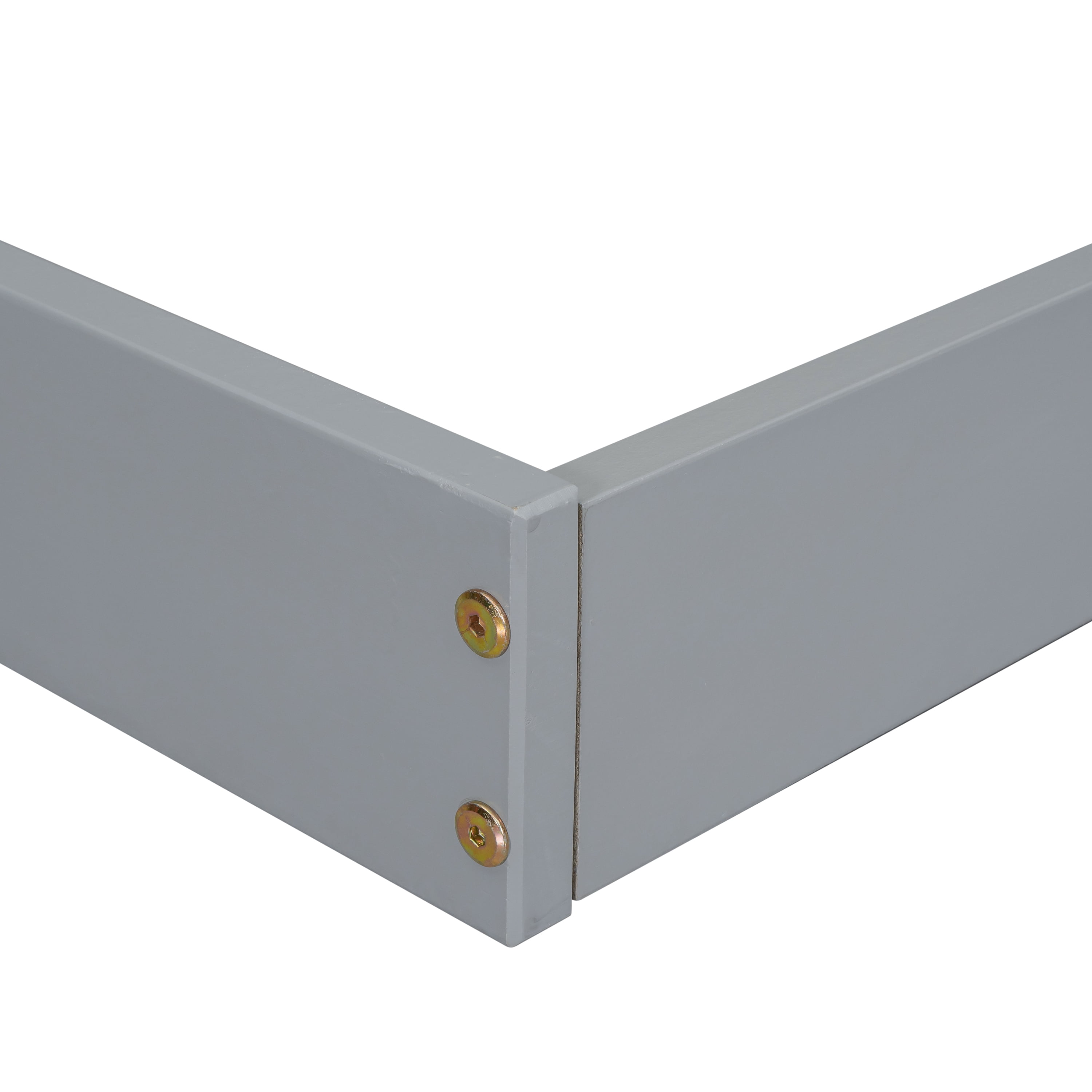 Euroco Twin Size Pine Wood Platform Bed, House Floor Bed for Kids, Gray - Image 6