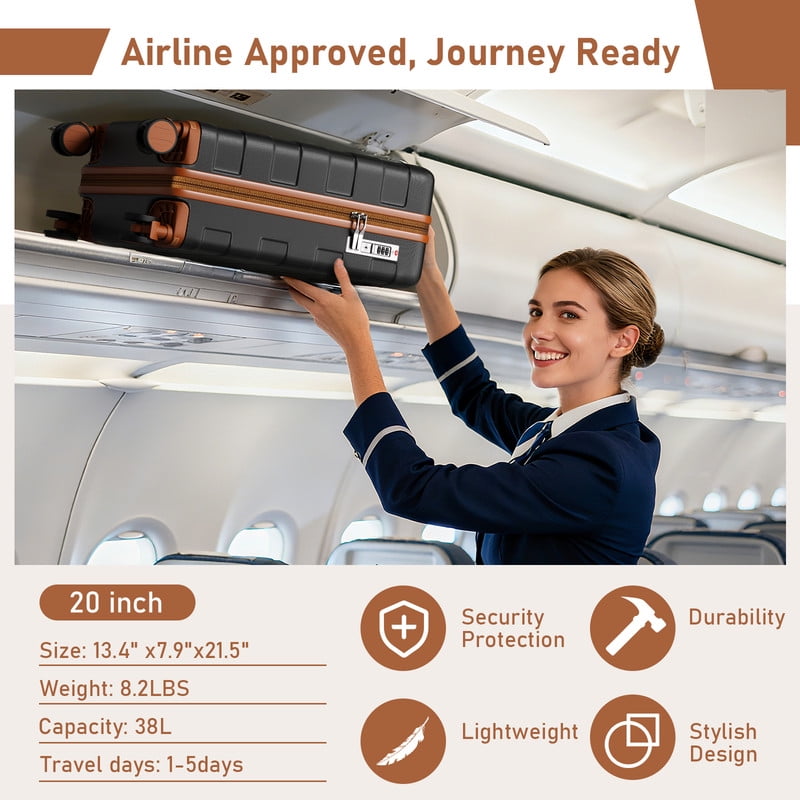 Joyway 3-Piece Luggage Set 20-Inch Carry-On Suitcase with Spinner Wheels TSA Lock Travel Duffel Bag and Toiletry Bag Hardside Lightweight Luggage Black - Image 5