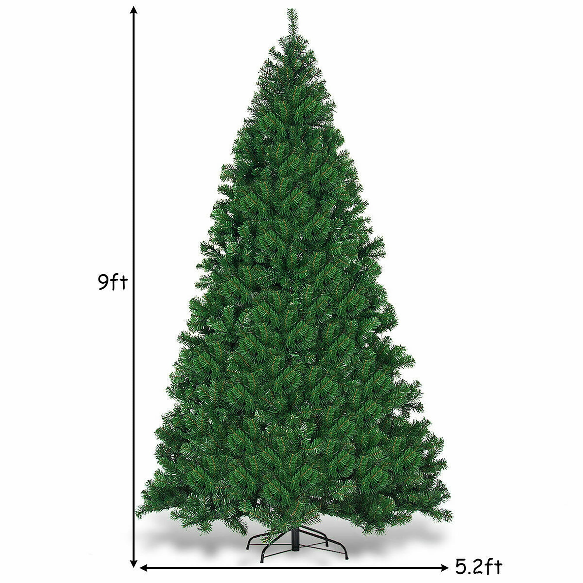 Costway 9Ft Pre-Lit PVC Christmas Tree Hinged 700 LED Lights Green - Image 6