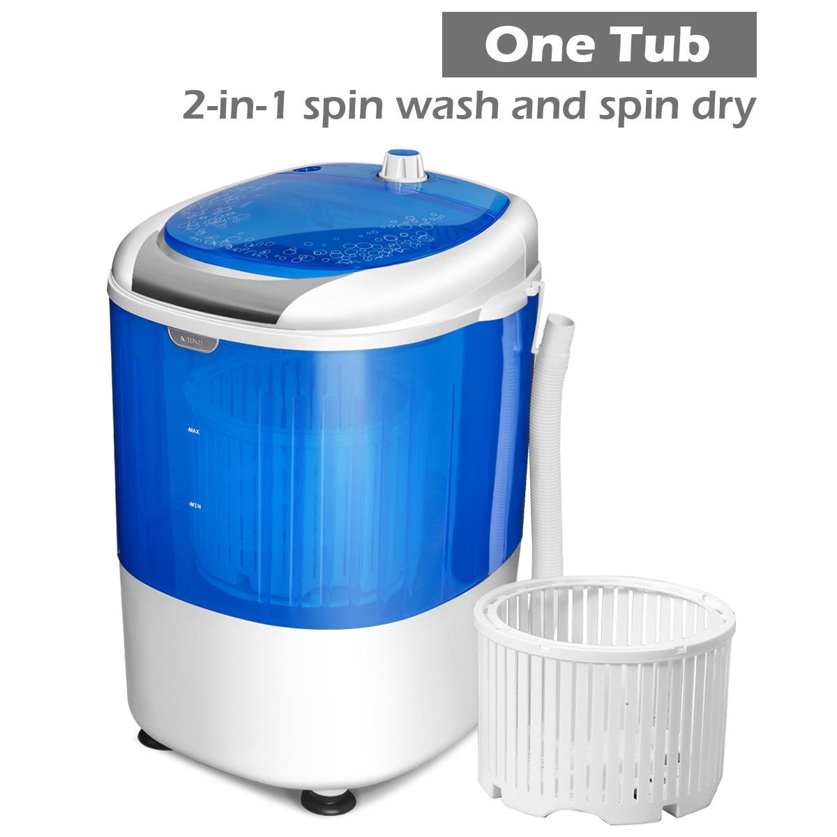 Costway 5.5lbs Portable Mini Compact Washing Machine Electric Laundry Spin Washer Dryer Blue - Image 7