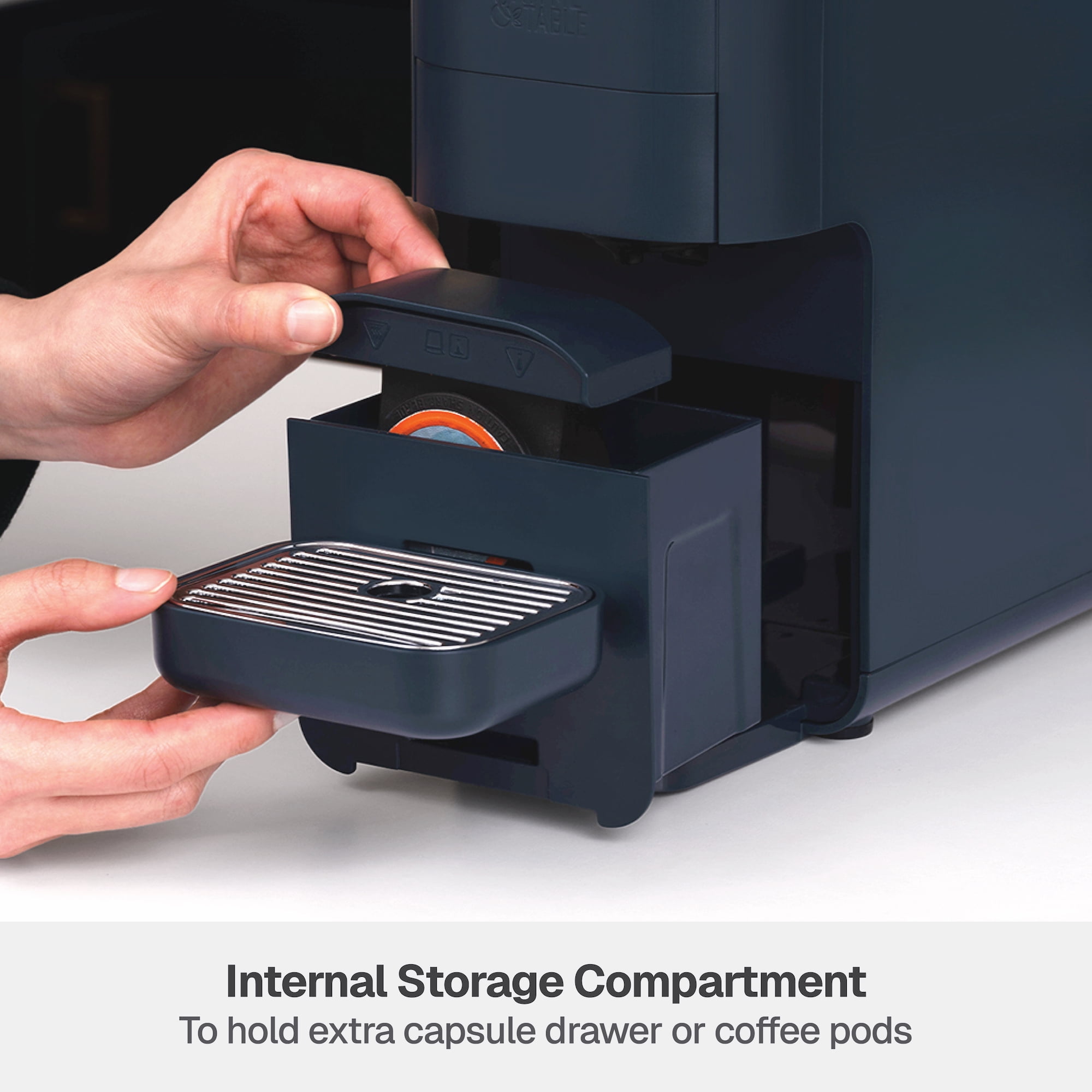 Thyme & Table Multi Capsule Coffee Machine, Universal Capsule Compatible with Espresso and Coffee, One-Touch Controls, Atlantic Blue - Image 9