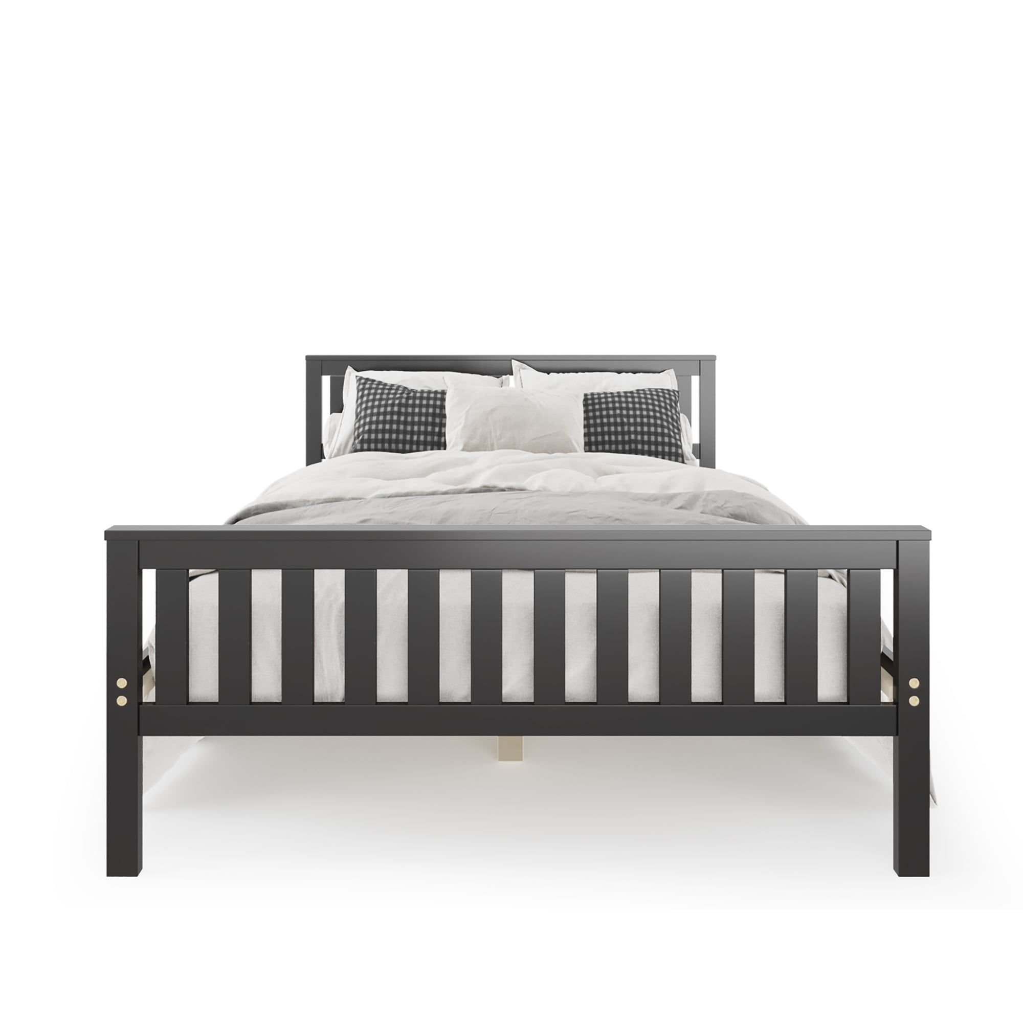Costway Full Wood Platform Bed with Headboard and Footboard Mattress Foundation - Image 7