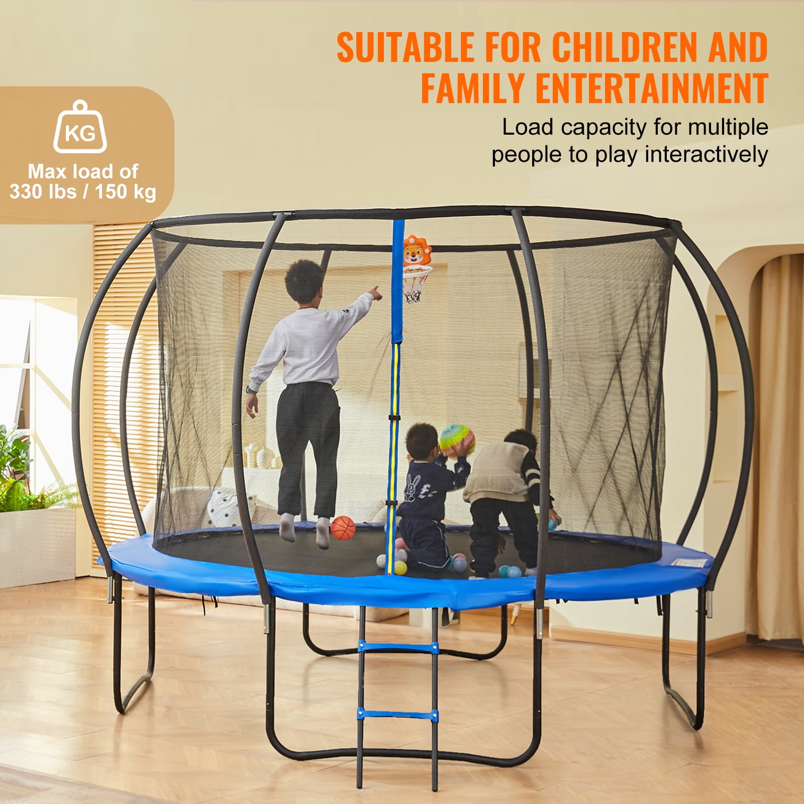 KFFKFF 10FT Outdoor Recreational Trampoline for Kids with safety Enclosure Net/Ladder Indoors Outdoors Free shipping! - Image 7