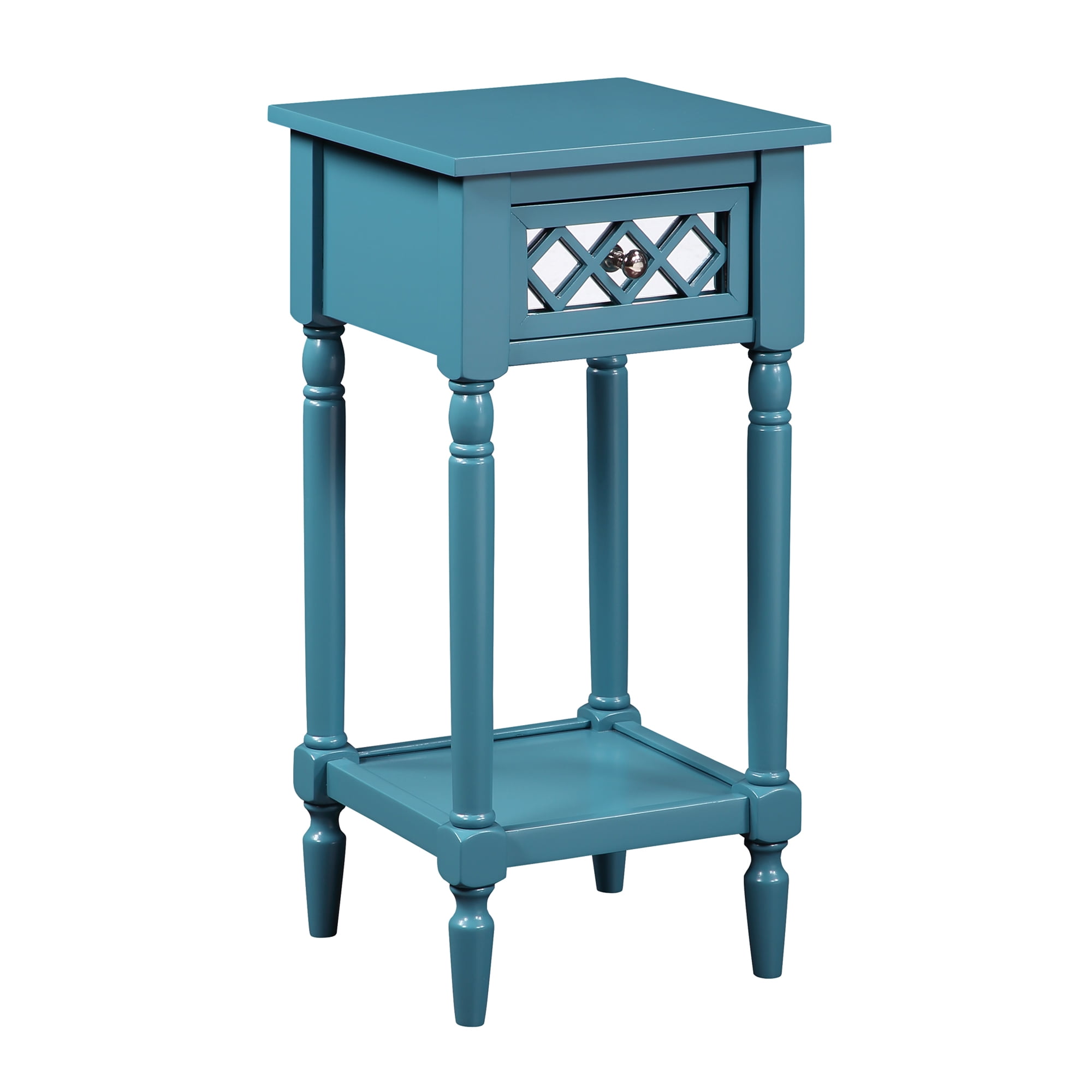 Convenience Concepts French Country Khloe Deluxe 1 Drawer Accent Table with Shelf, Blue - Image 2